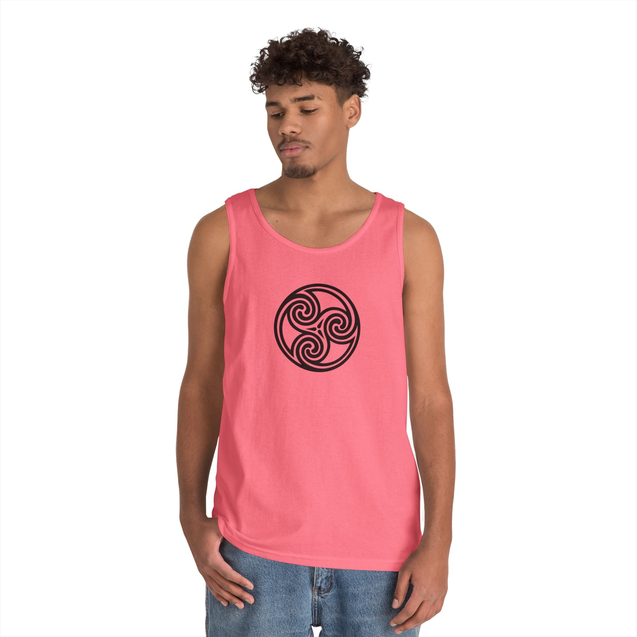 Celtic Spiral Triskele Symbol Black Unisex Tank Top