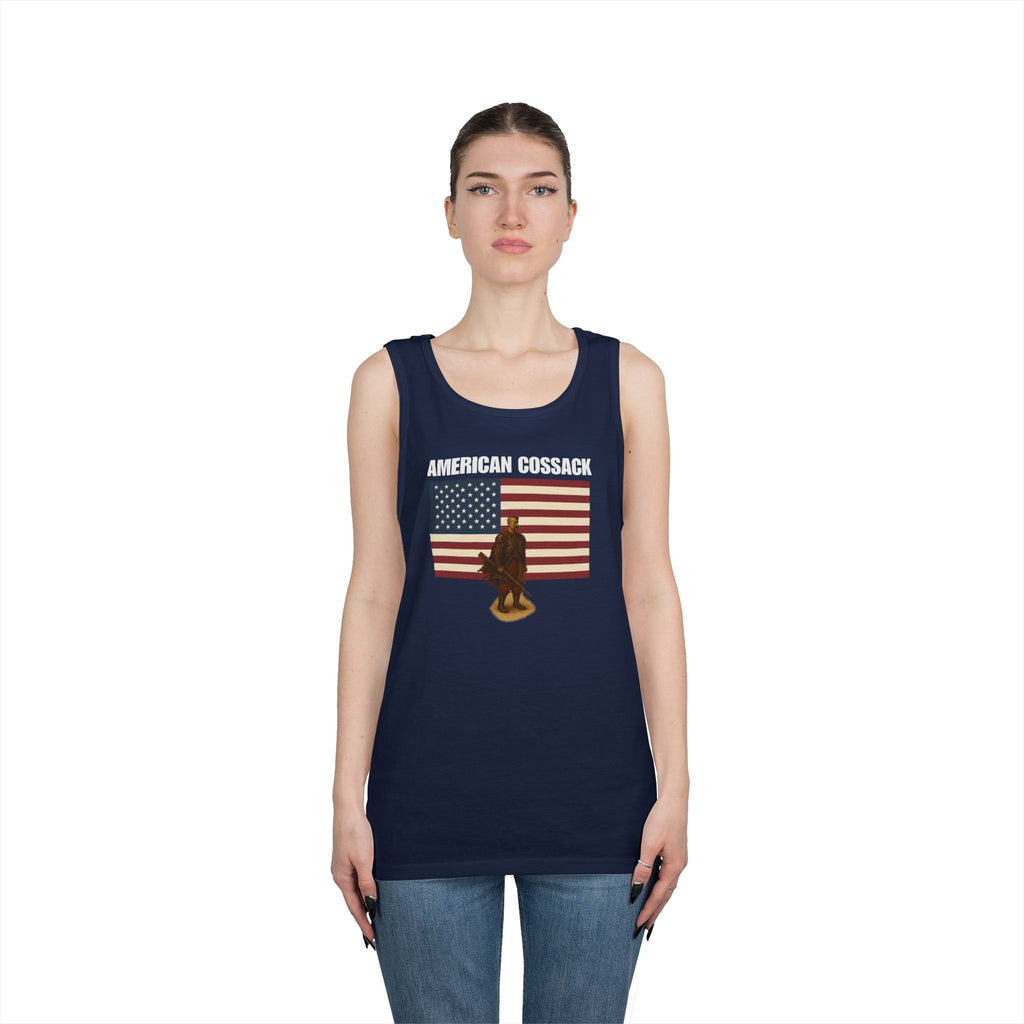 Patriotic American Cossack Heavy Cotton Tank Top