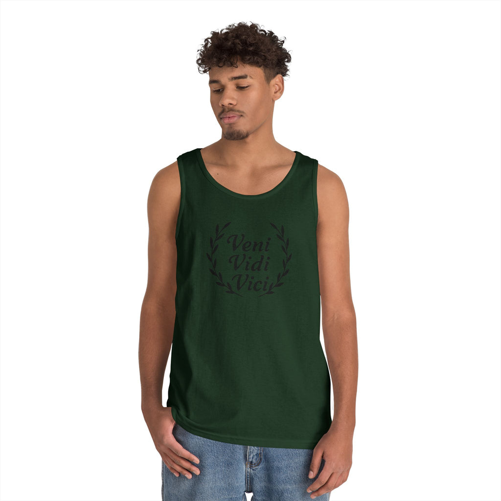 Veni Vidi Vici Black Design Unisex Heavy Cotton Tank Top