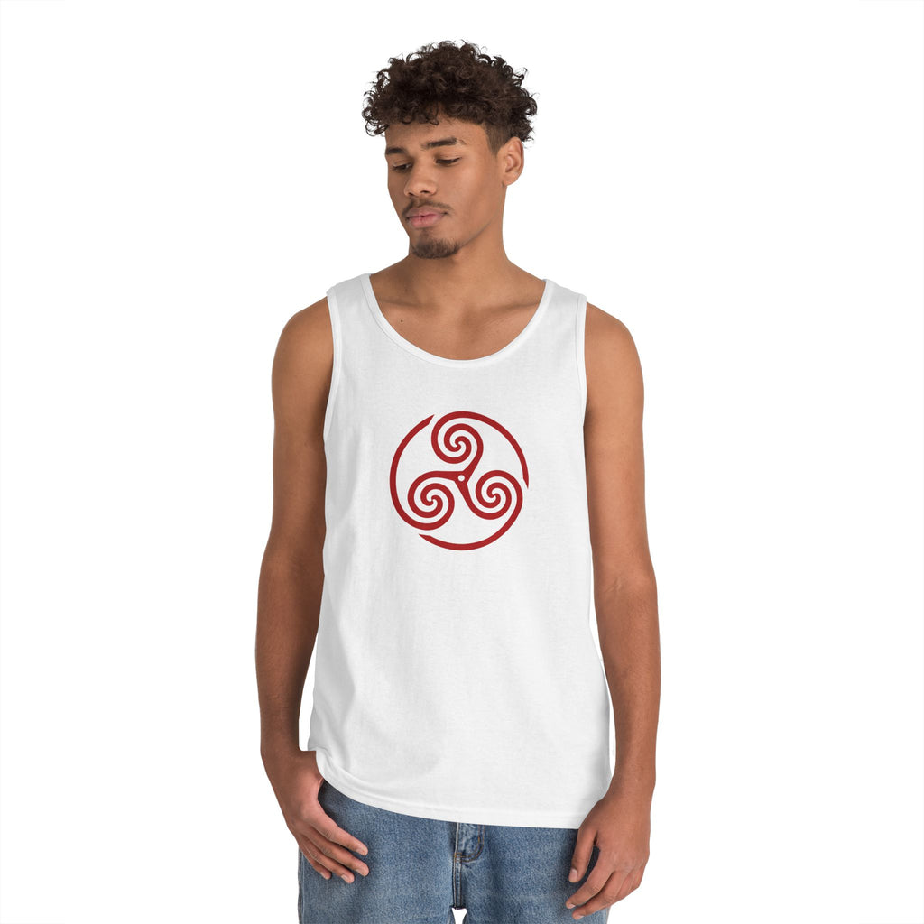 Celtic Spiral Triskele Symbol Alt Design Red Unisex Tank Top