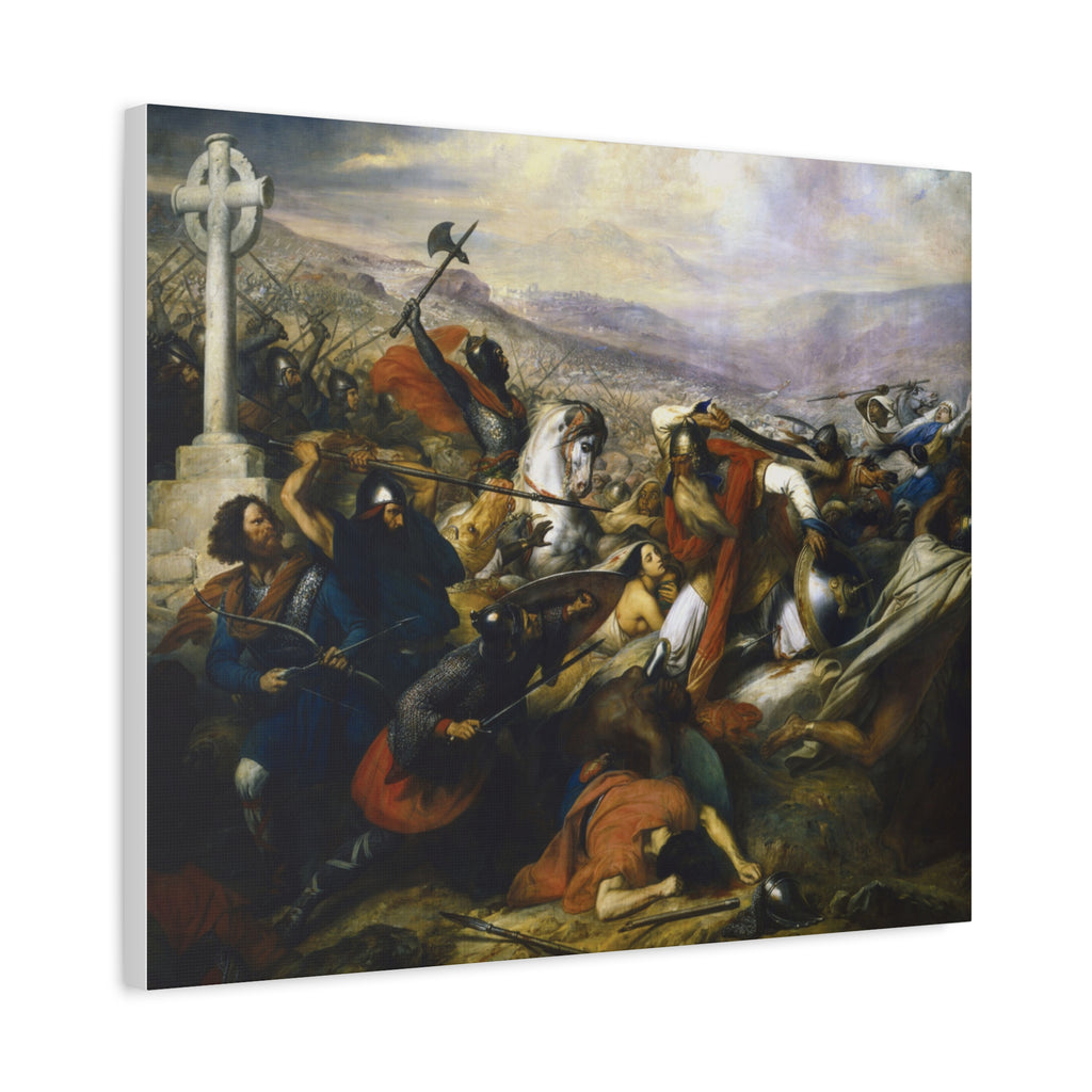 Battle of Tours Charles De Steuben Reproduction Canvas Art, Stretched Wall Decor for History Lovers