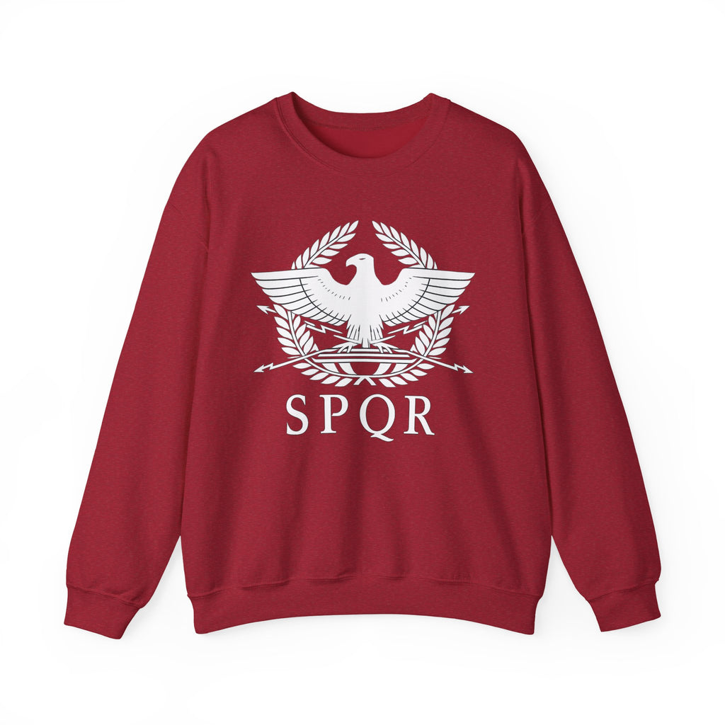 SPQR Roman Eagle White Design Crewneck Sweatshirt