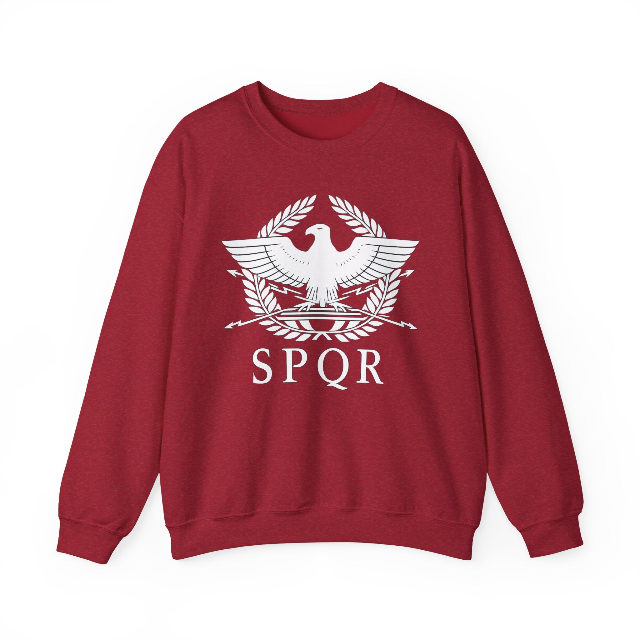 SPQR Roman Eagle White Design Crewneck Sweatshirt
