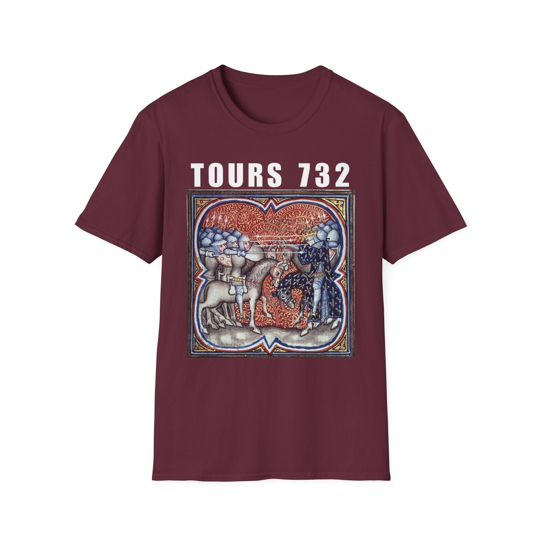 Battle of Tours 732 Graphic Unisex T-Shirt, Medieval Painting Tee