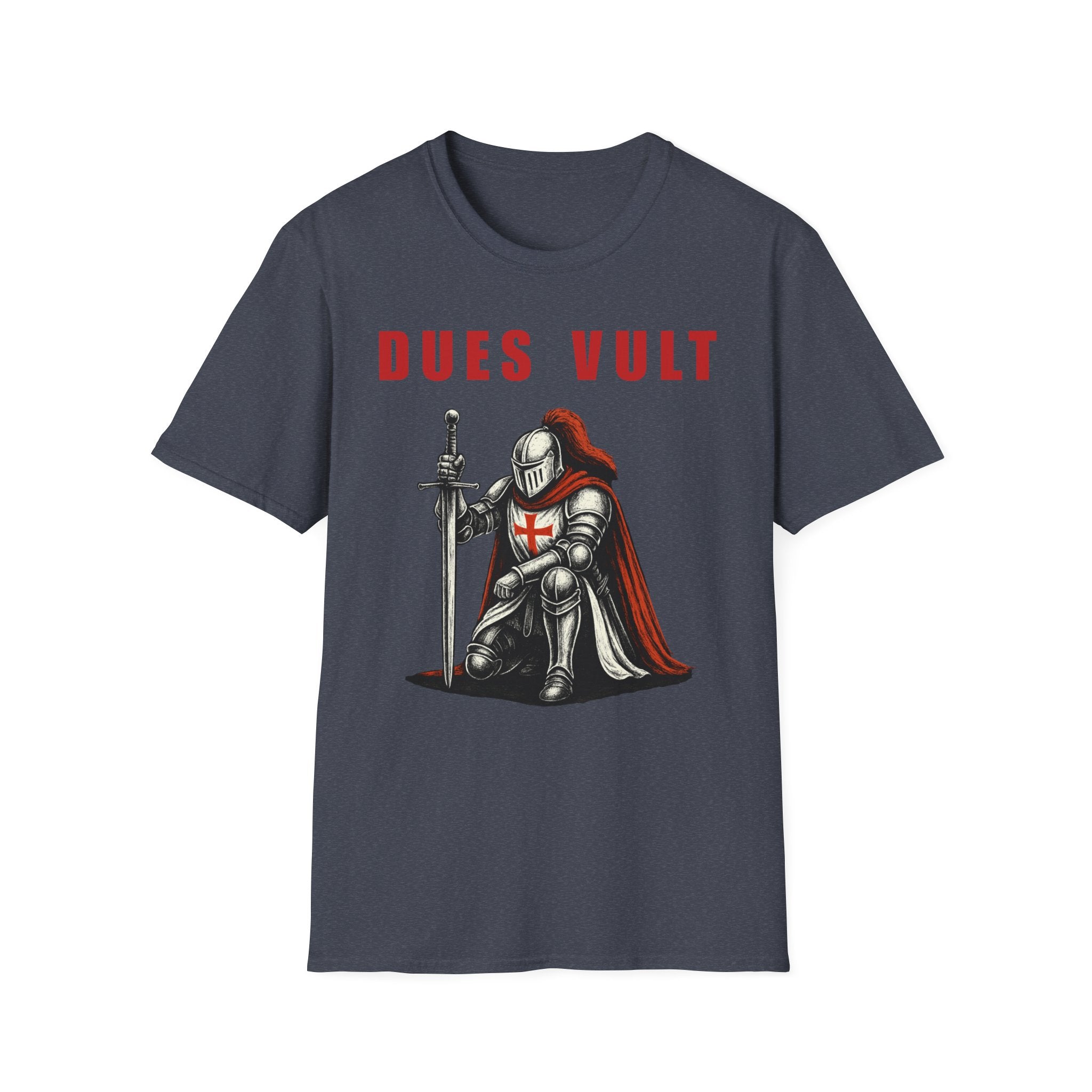 Dues Vult Crusader Knight T-Shirt | Christian Warrior Tee | Faith Shirt