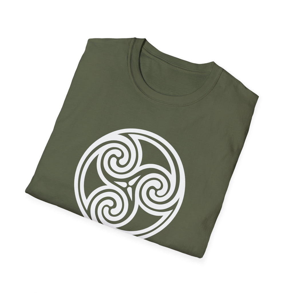 Triskele Trinity Symbol White Design Softstyle T-Shirt