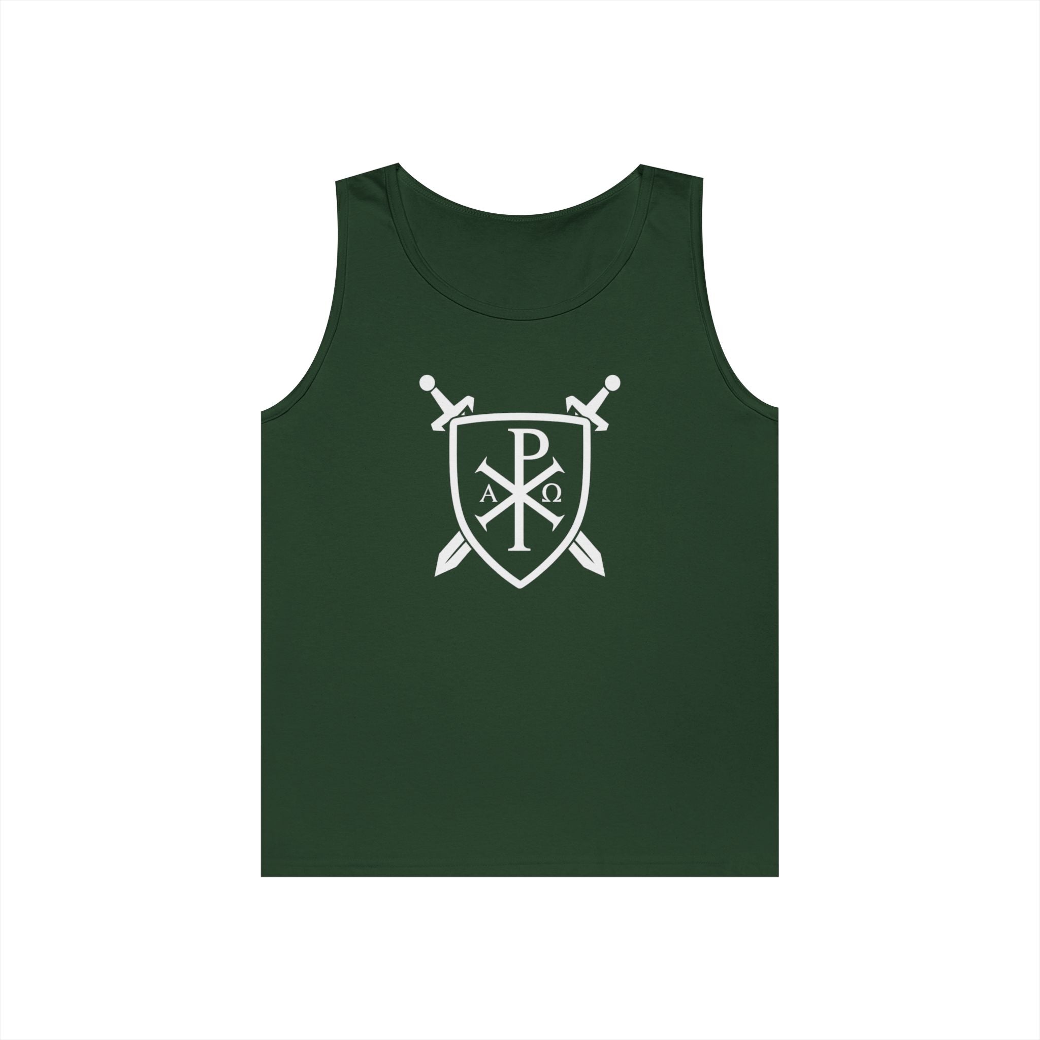 Unique Pi Chi Rho Crest Shield Design Heavy Cotton Tank Top