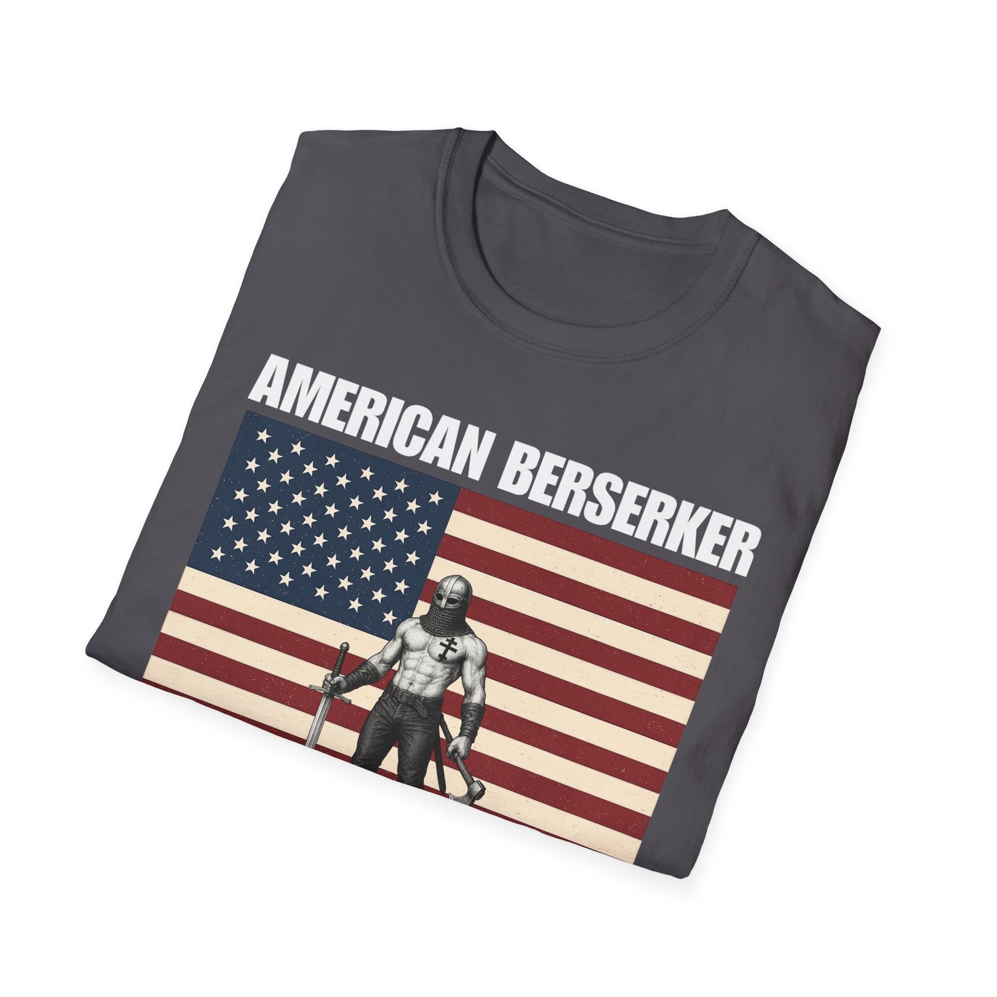 Bold American Berserker Graphic Softstyle Cotton T-Shirt