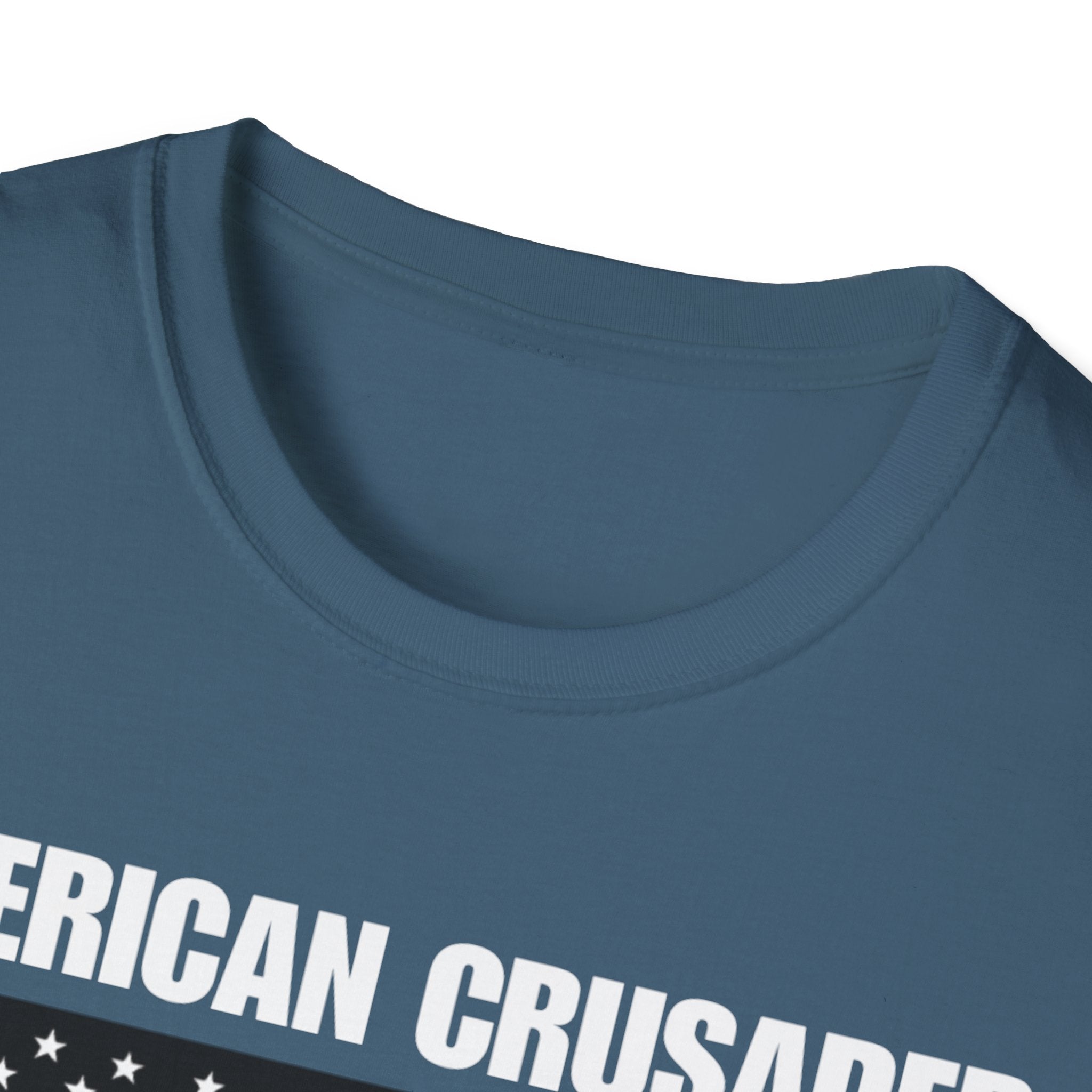 American Crusader Black and White Alt Design Softstyle Cotton Shirt T-Shirt