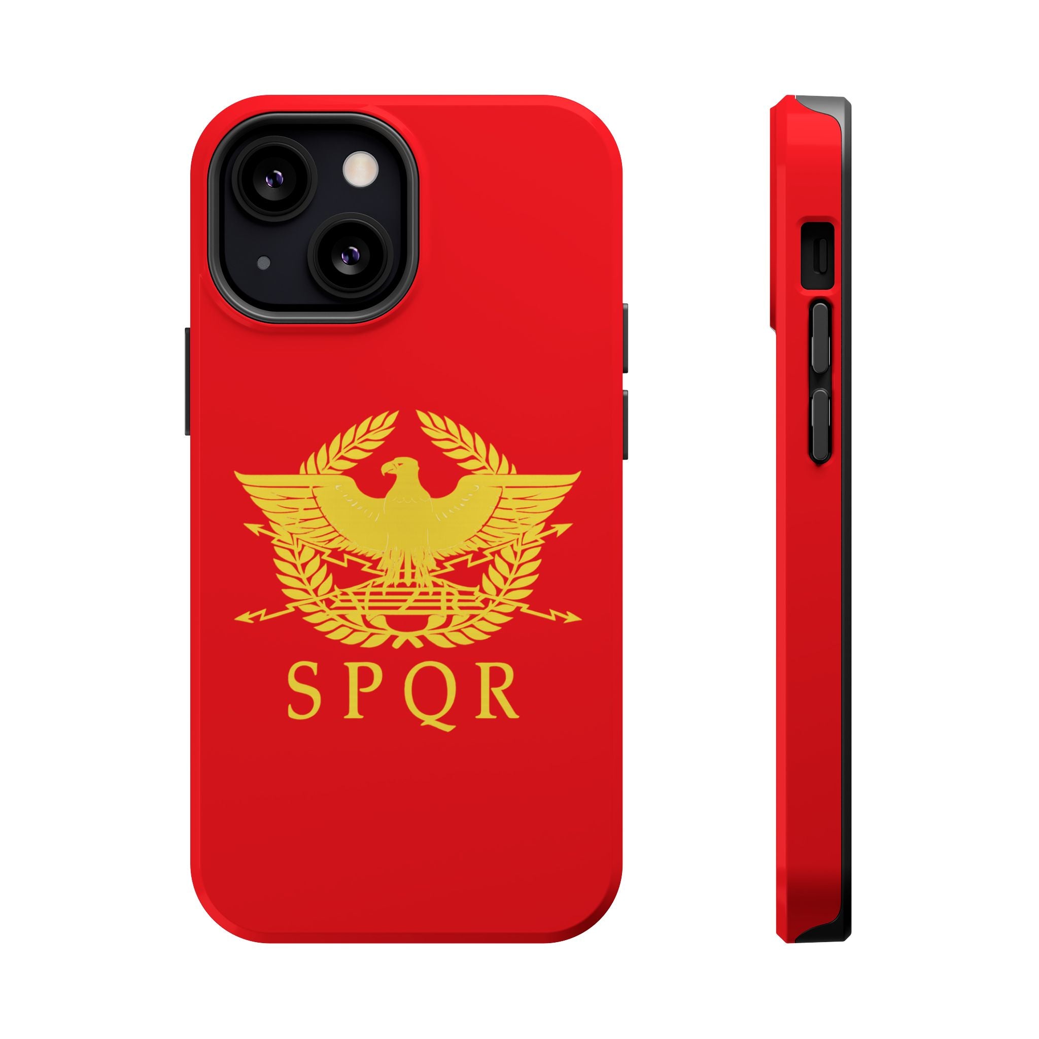 SPQR Gold Roman Eagle Symbol Red Magnetic Impact-Resistant Cases