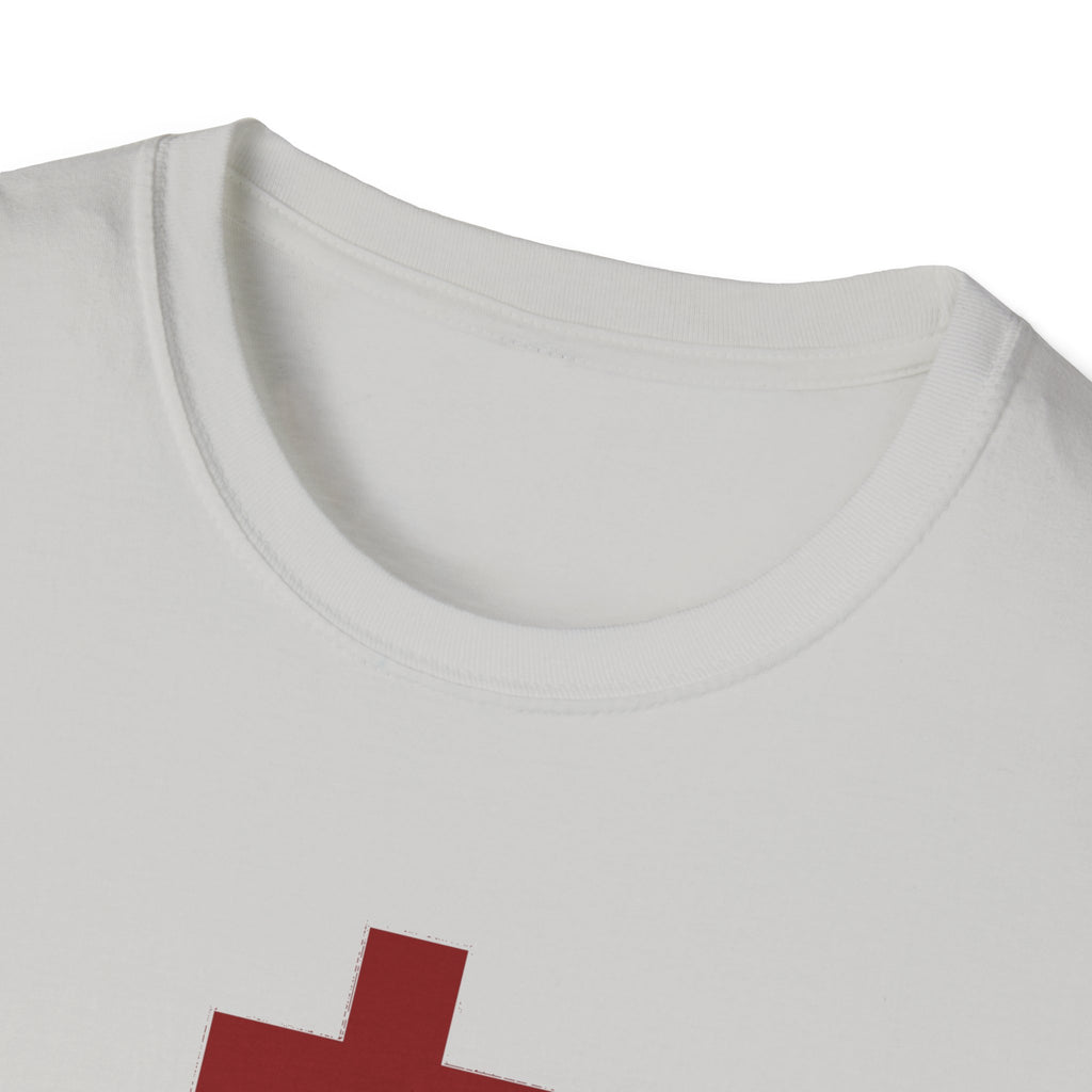 Crucifix Red Unisex Cotton Softstyle T-Shirt