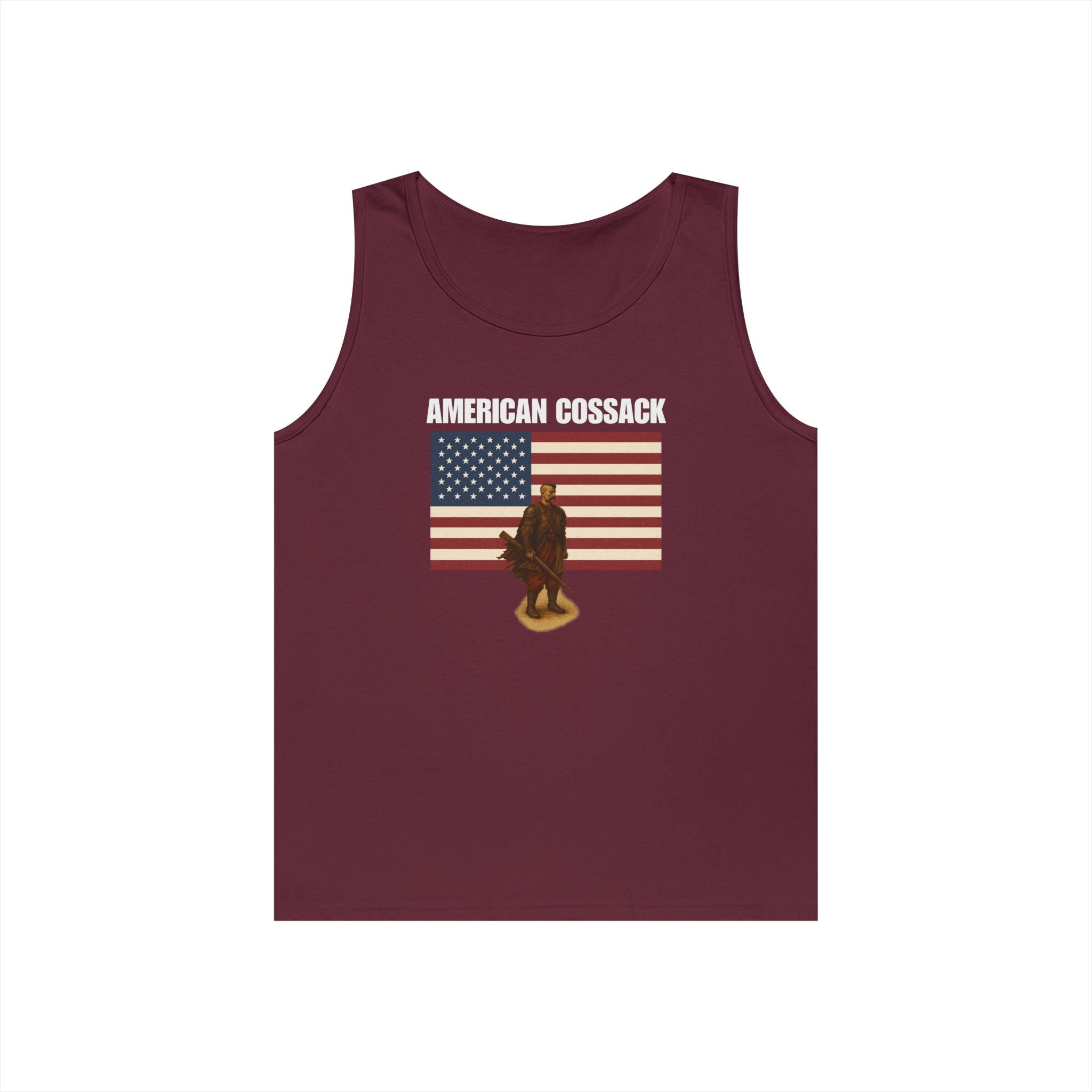 Patriotic American Cossack Heavy Cotton Tank Top