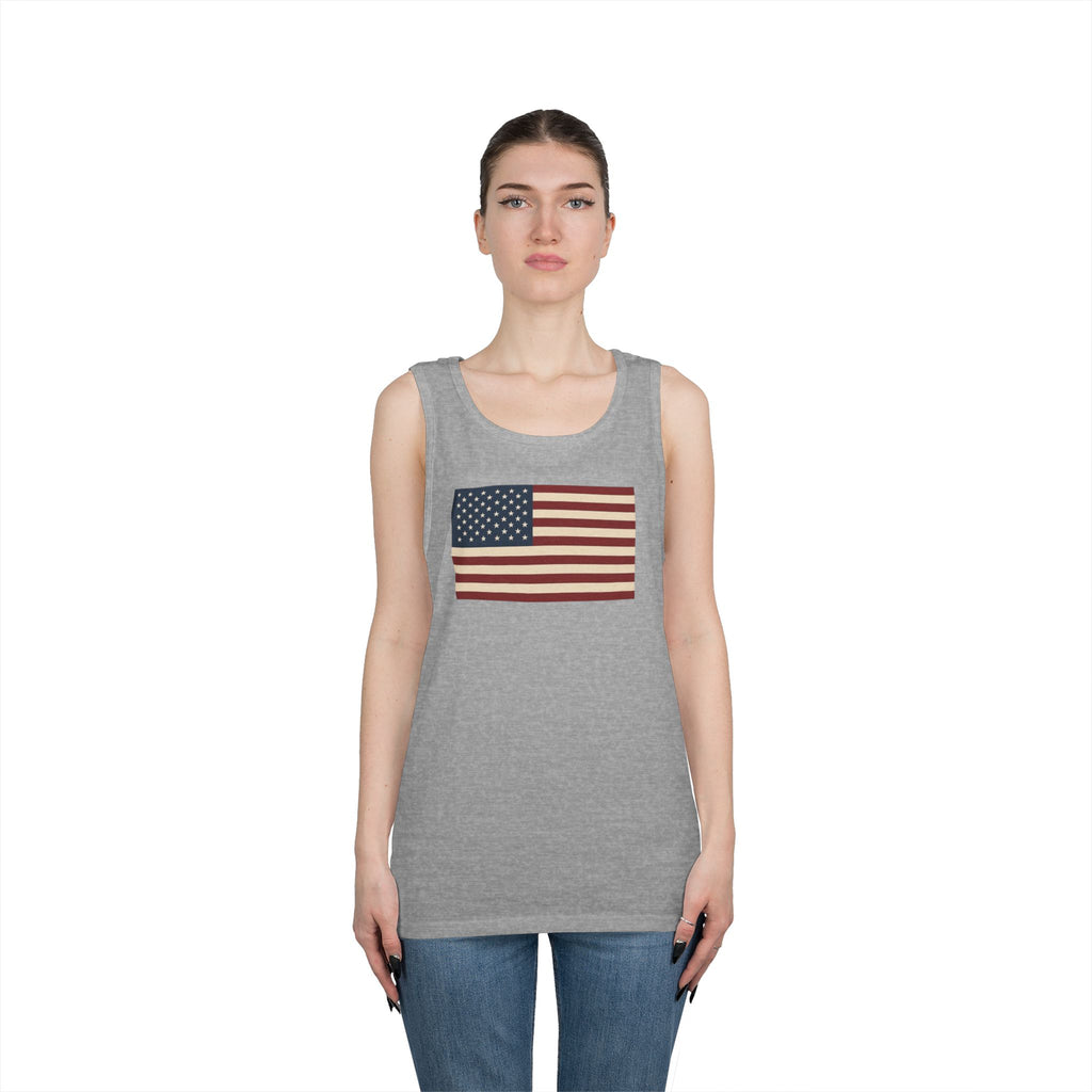 American Flag Heavy Cotton Tank Top
