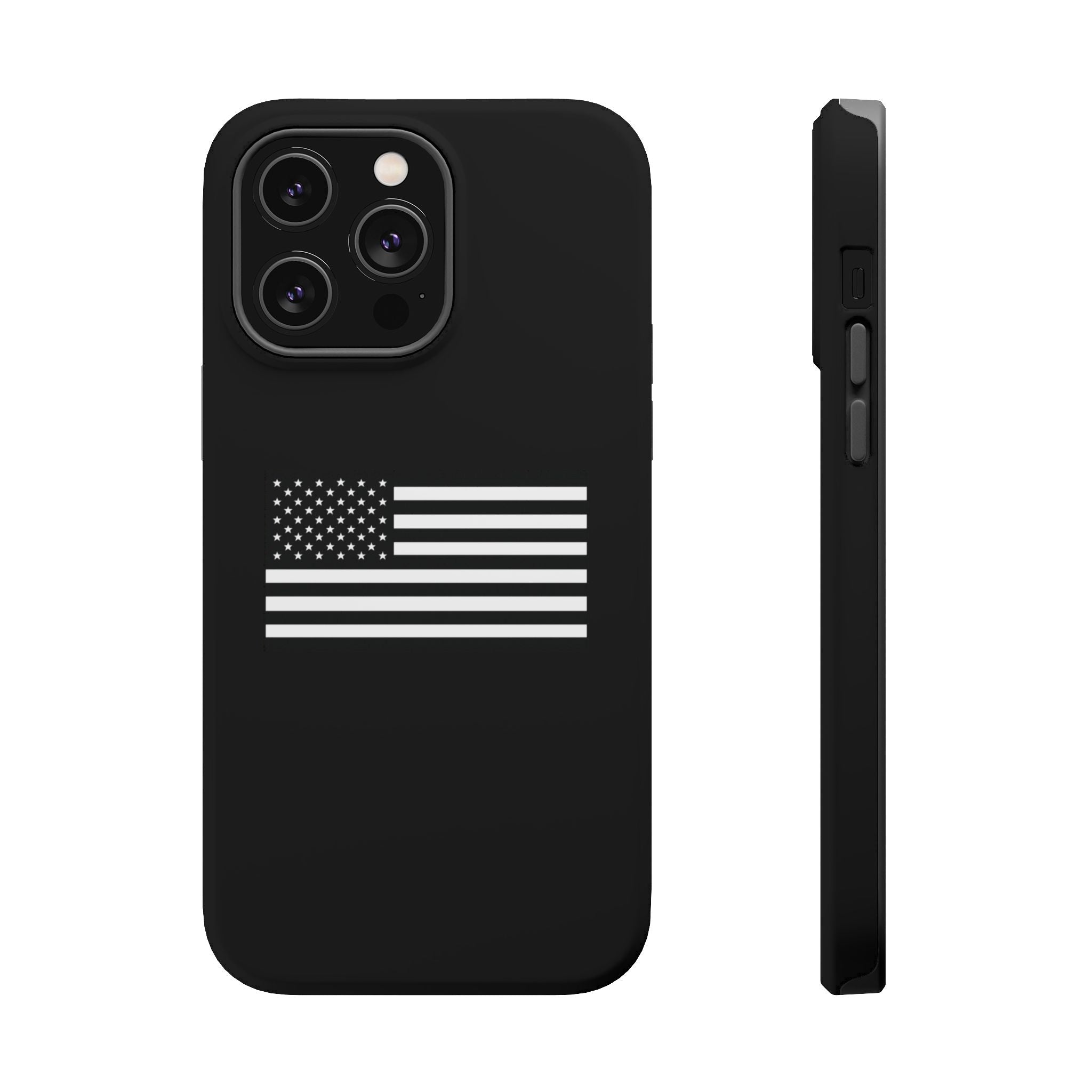 Black and White American Flag Magnetic Impact-Resistant Cases