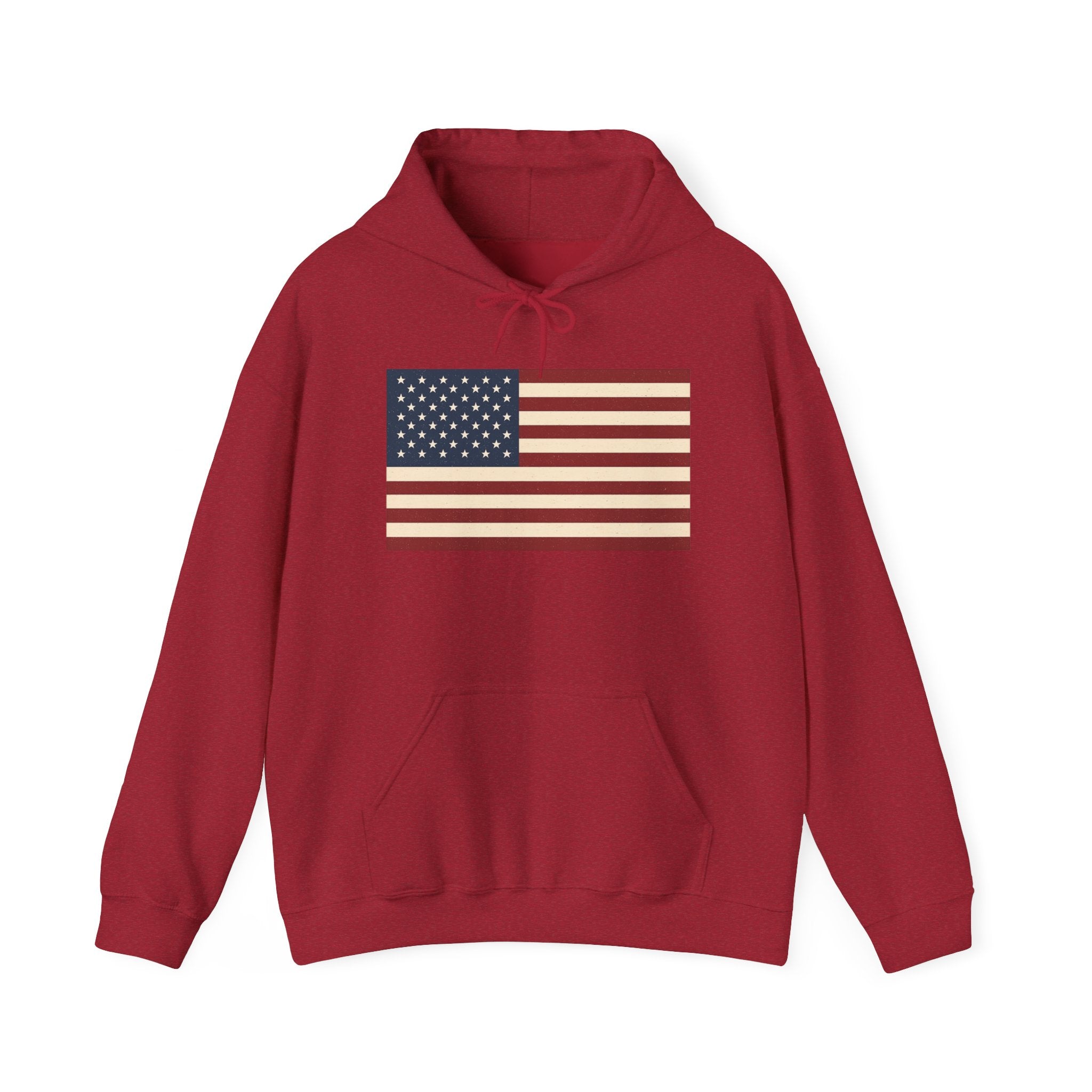 American Flag Pull Over Hoodie Sweatshirt