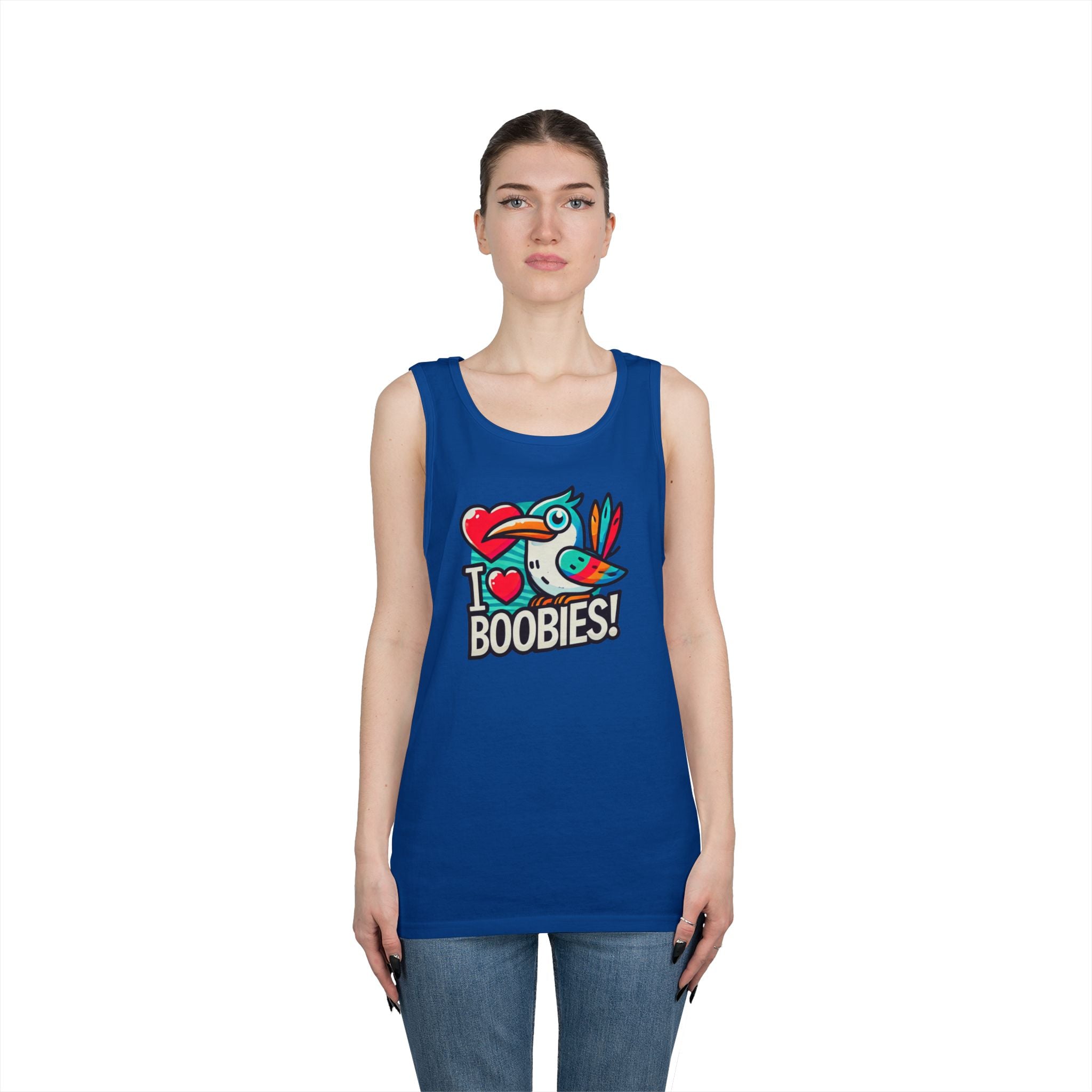 Funny 'I Love Boobies!' Boobie Bird Unisex Heavy Cotton Tank Top