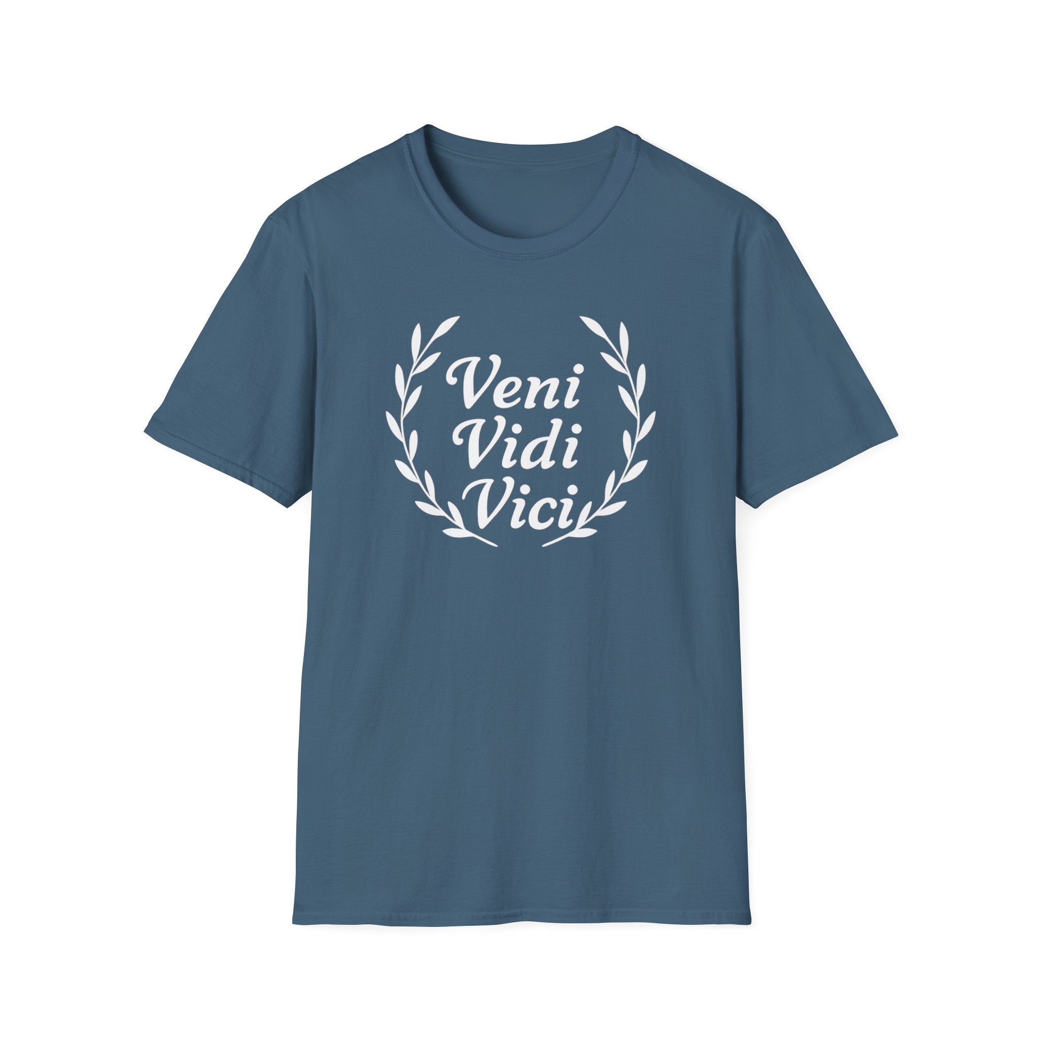Veni Vidi Vici White Text Unisex  Softstyle T-Shirt