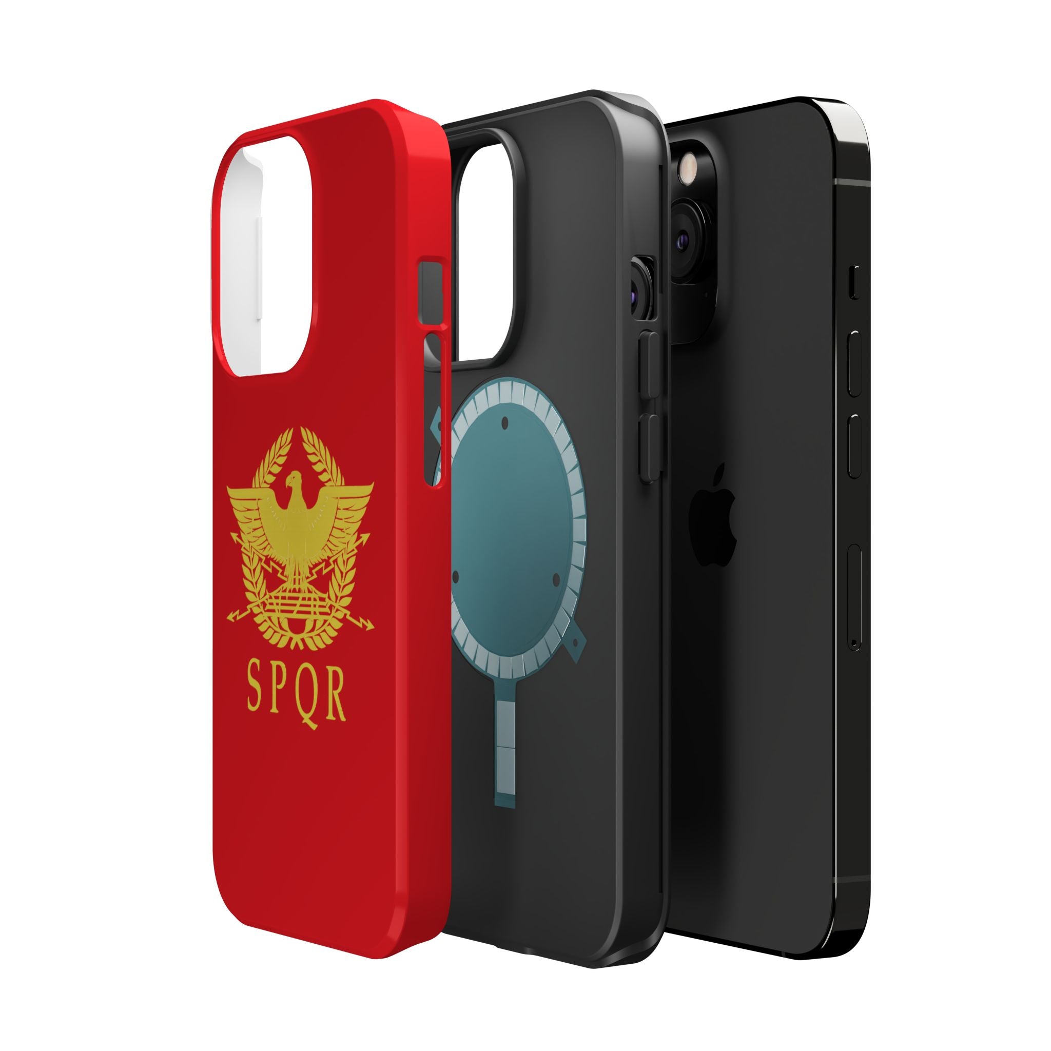 SPQR Gold Roman Eagle Symbol Red Magnetic Impact-Resistant Cases