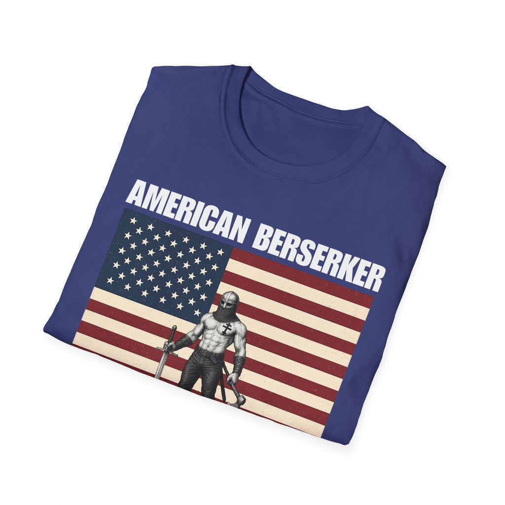 Bold American Berserker Graphic Softstyle Cotton T-Shirt