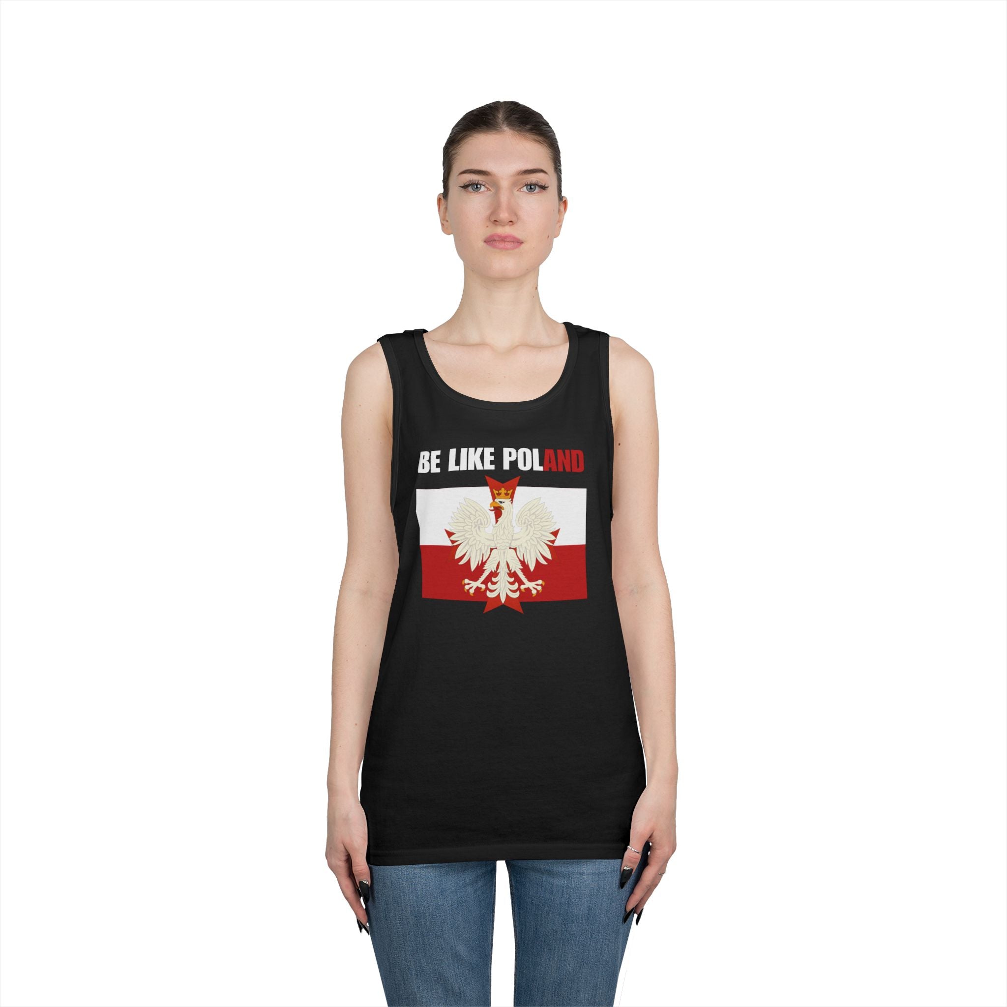 Be Like Poland Polish Eagle and Cross Heavy Cotton Tank Top