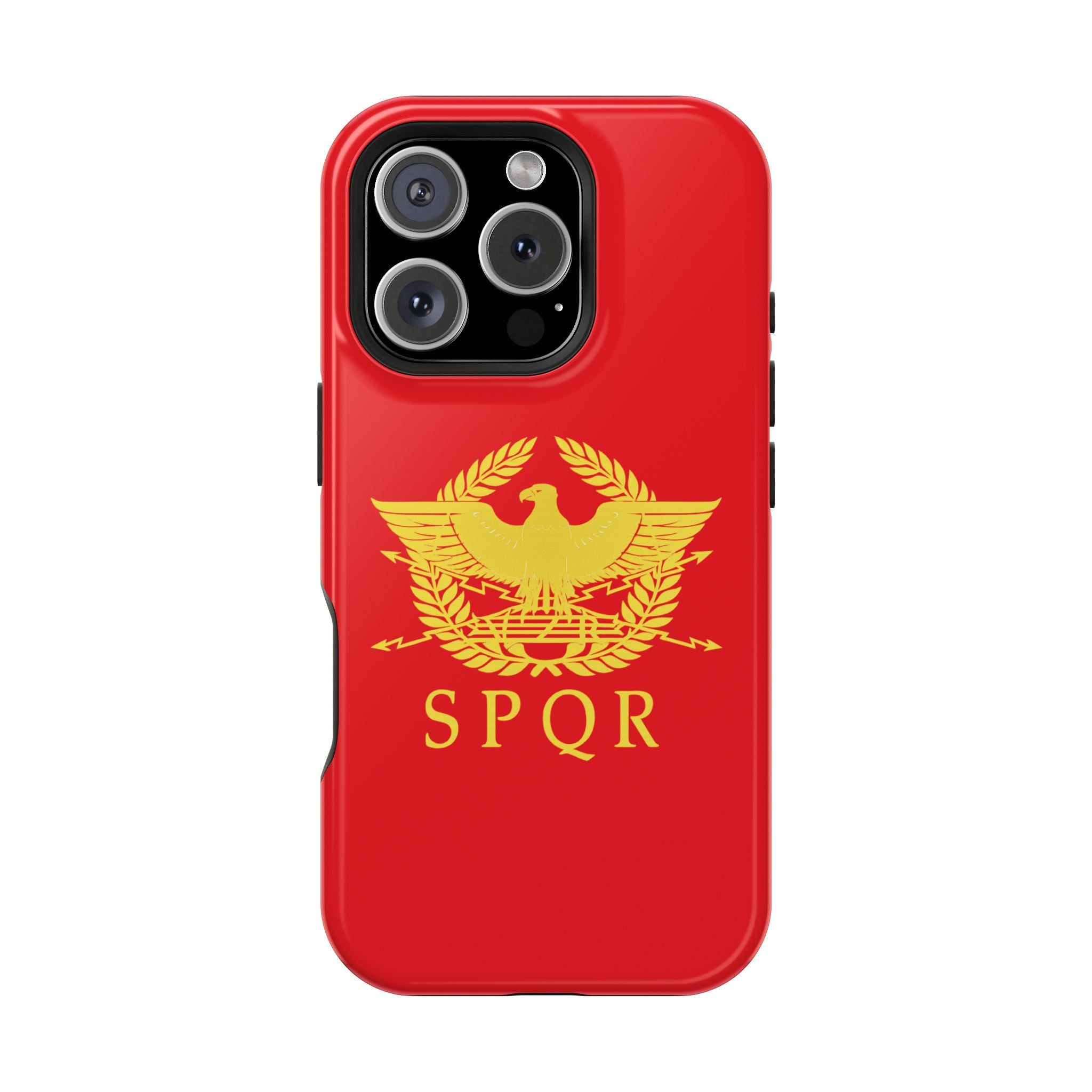 SPQR Gold Roman Eagle Symbol Red Magnetic Impact-Resistant Cases