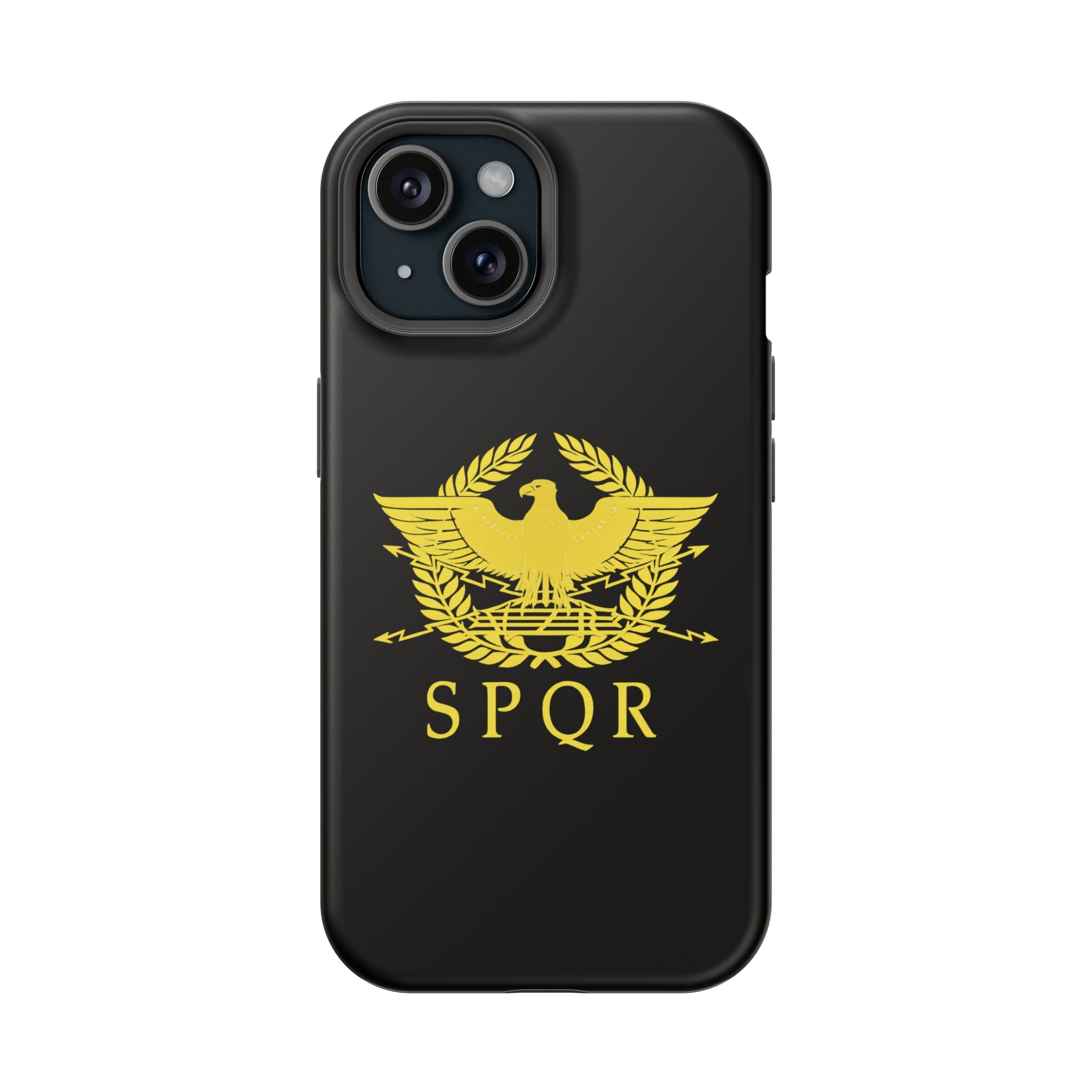 SPQR Gold Roman Eagle Symbol Black iPhone Magnetic Impact-Resistant Cases