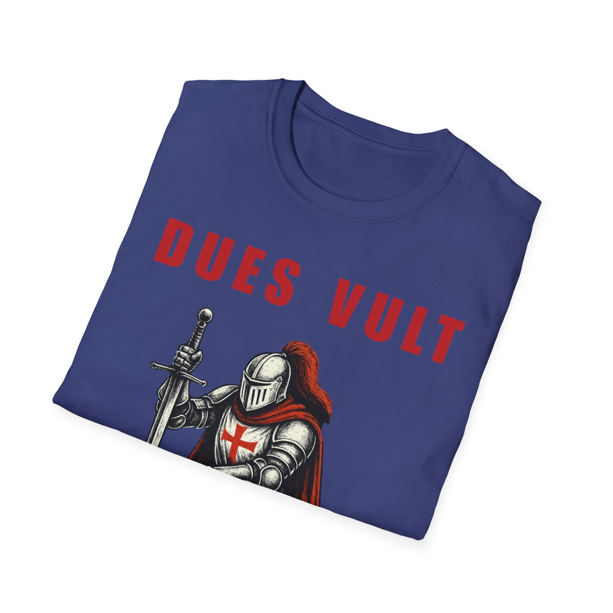 Dues Vult Crusader Knight T-Shirt | Christian Warrior Tee | Faith Shirt