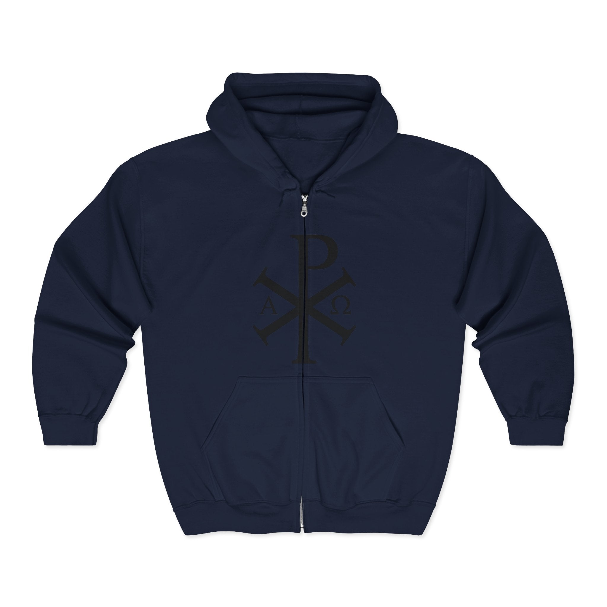Pi Chi Rho Black Design Graphic Zip Up Hoodie