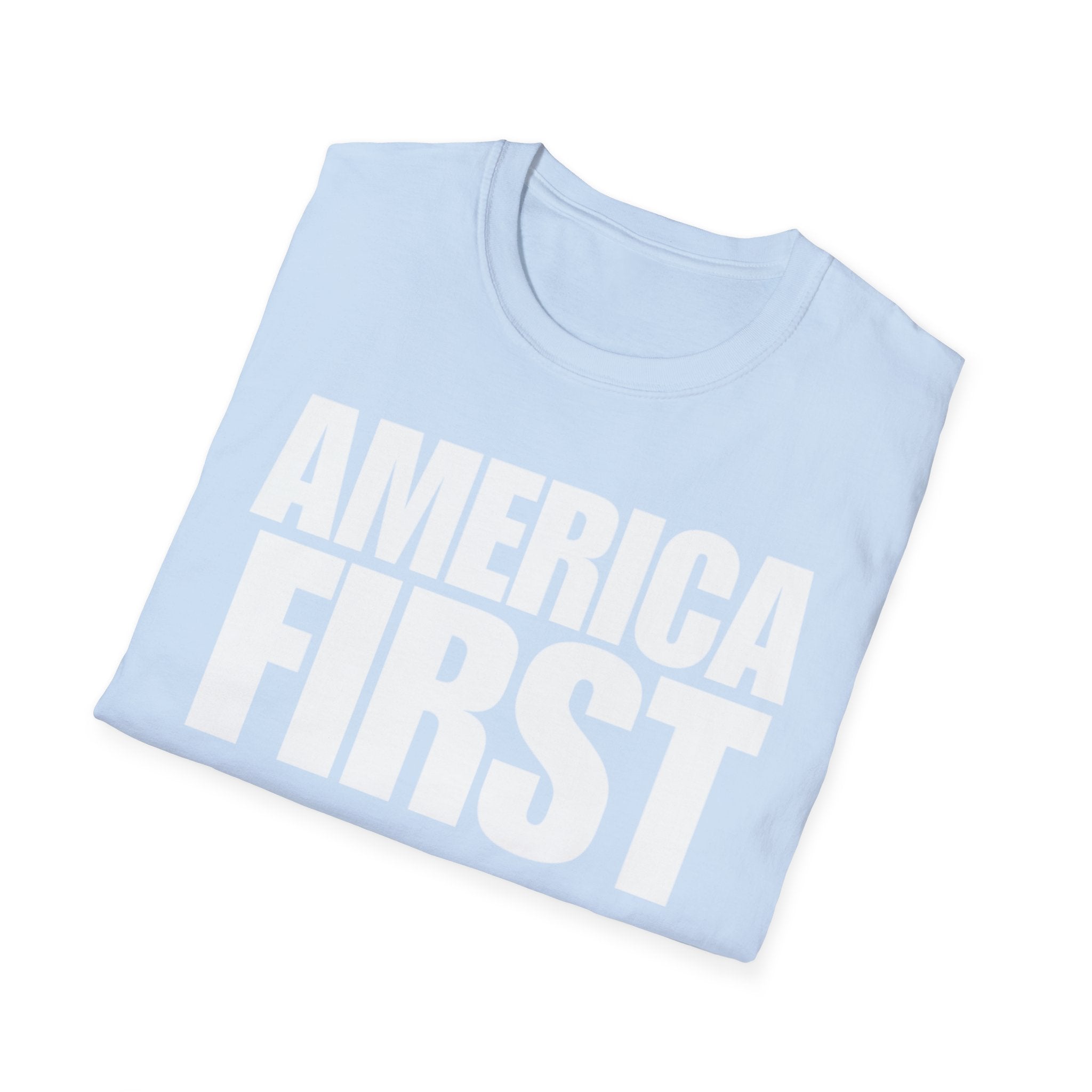 America First (Text Only) Unisex Softstyle T-Shirt