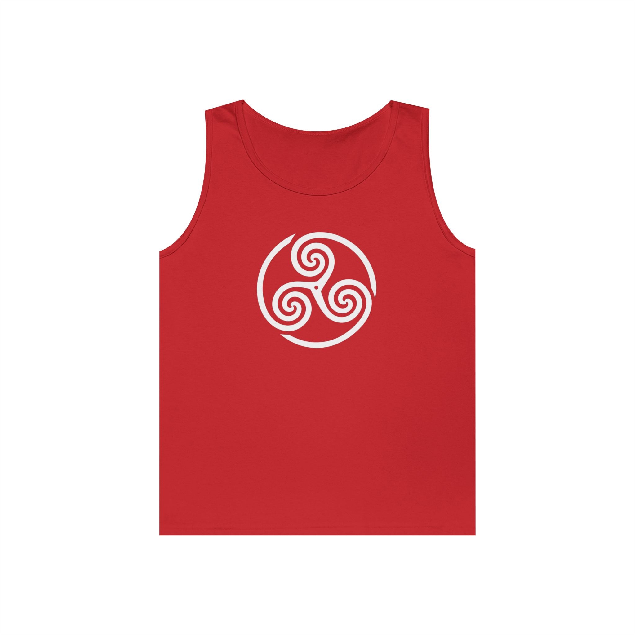 Celtic Spiral Triskele Symbol Alt Design White Unisex Tank Top