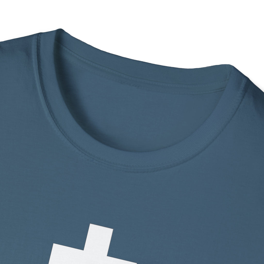 Crucifix White Design Unisex Cotton Softstyle T-Shirt