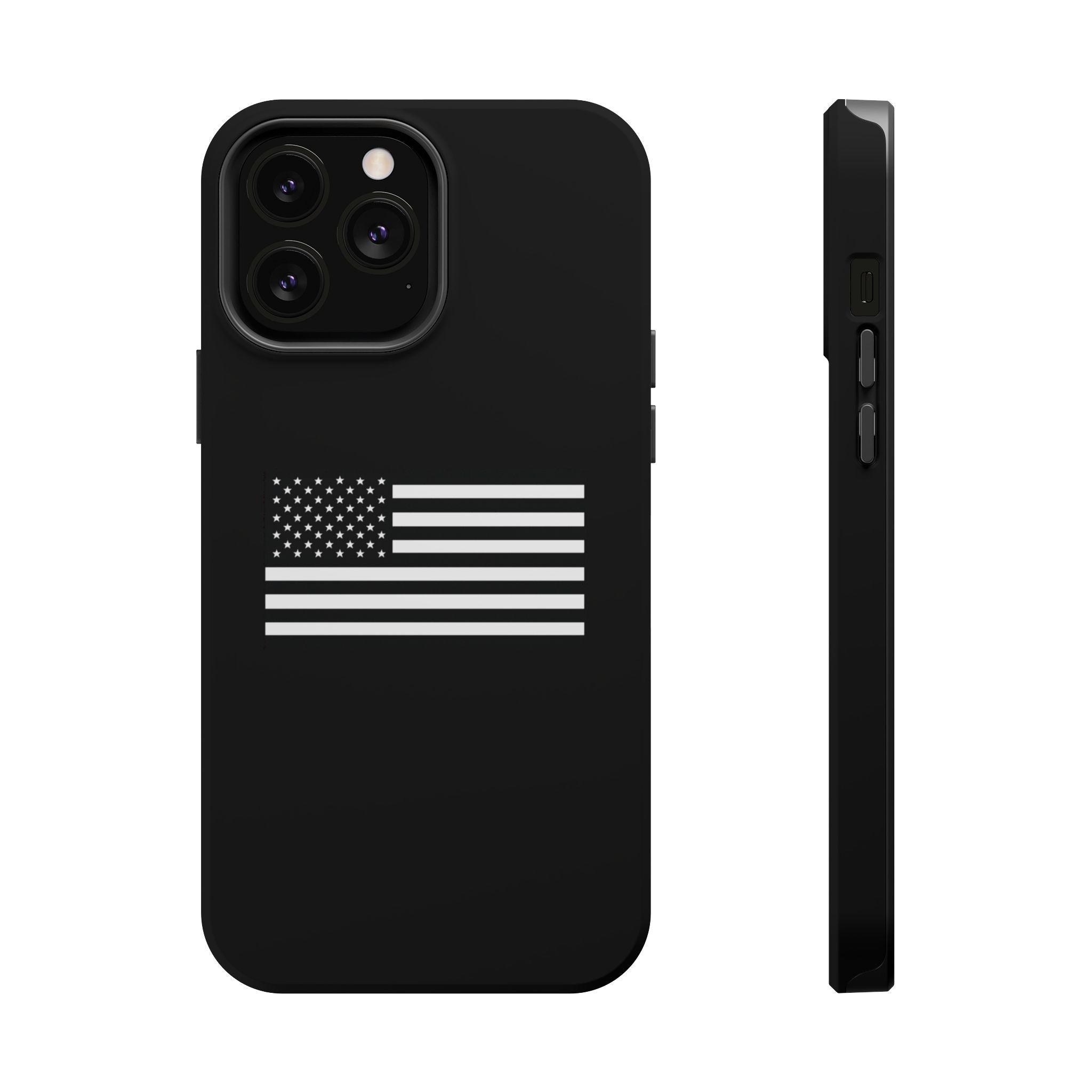 Black and White American Flag Magnetic Impact-Resistant Cases
