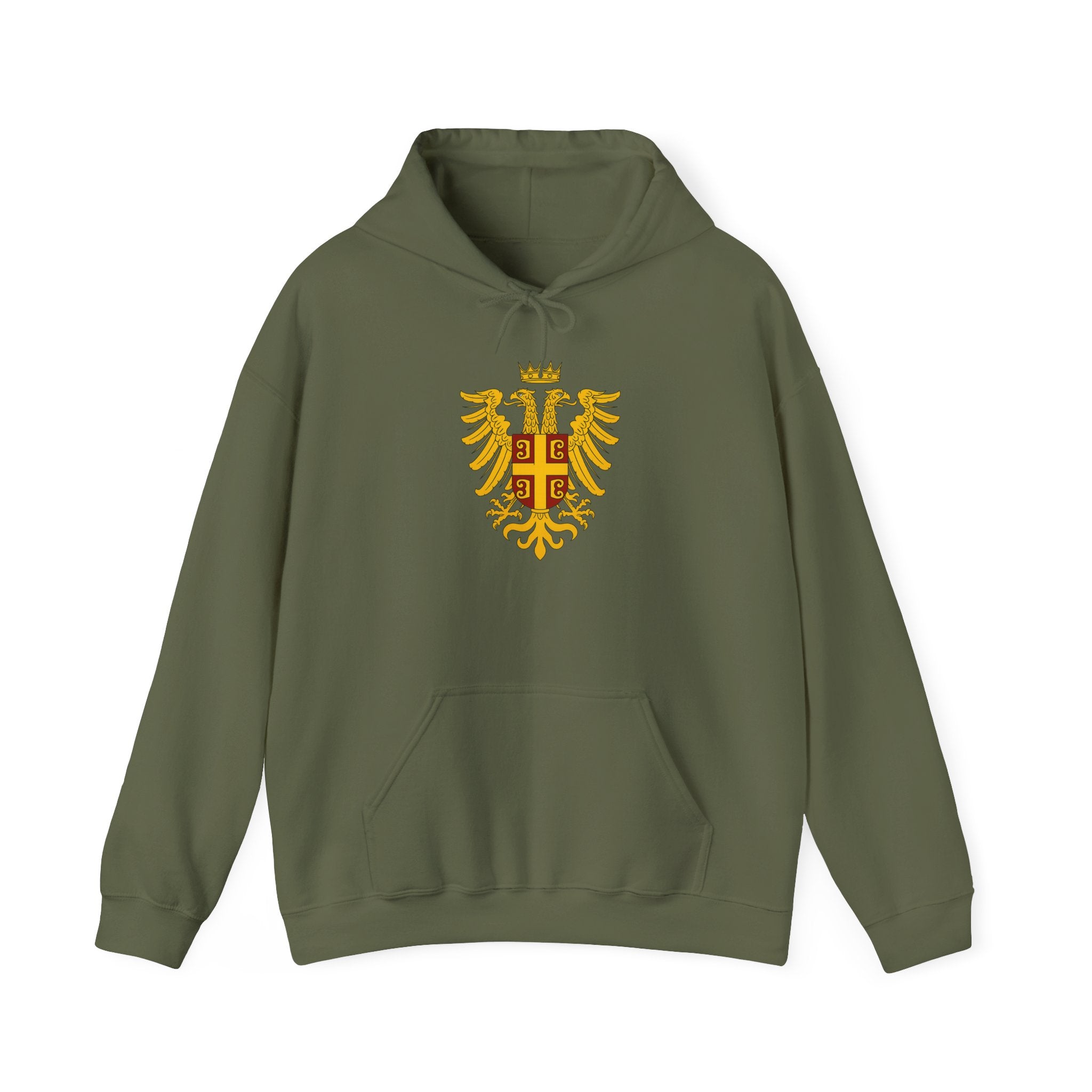 Byzantine Eagle Crest Graphic Pull Over Hoodie Sweatshirt