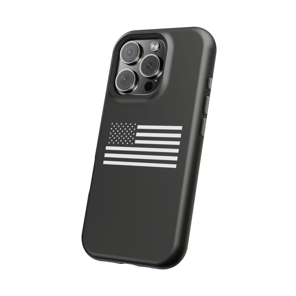 Black and White American Flag Magnetic Impact-Resistant Cases