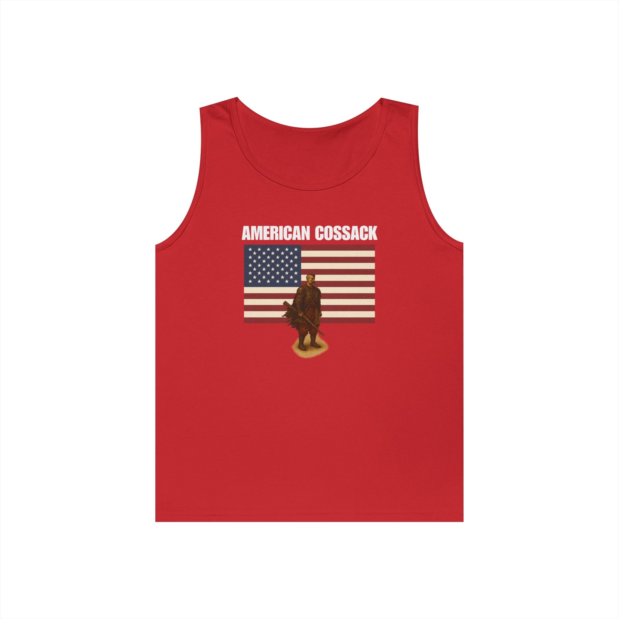 Patriotic American Cossack Heavy Cotton Tank Top