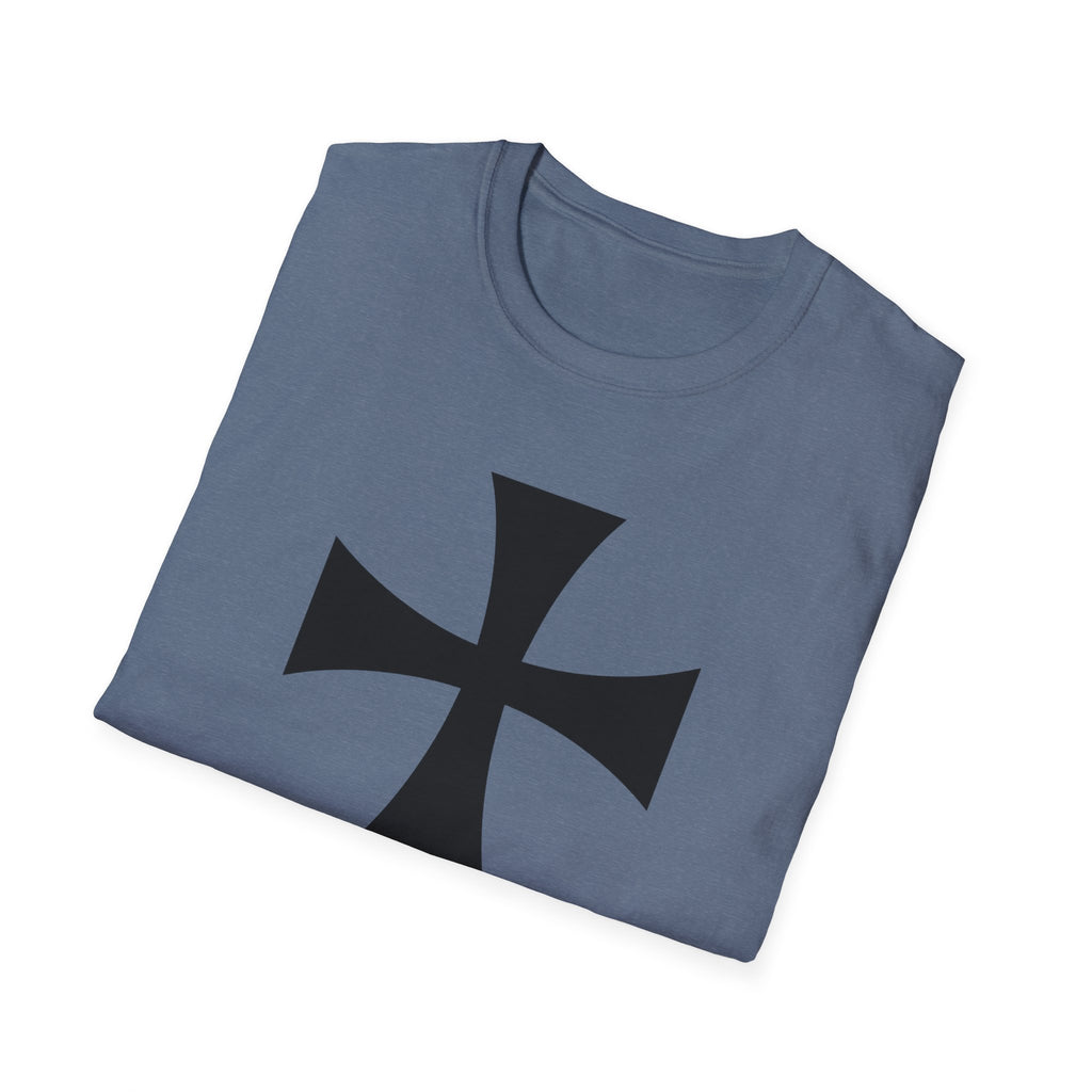 Teutonic Cross Black Design Softstyle Cotton T-Shirt