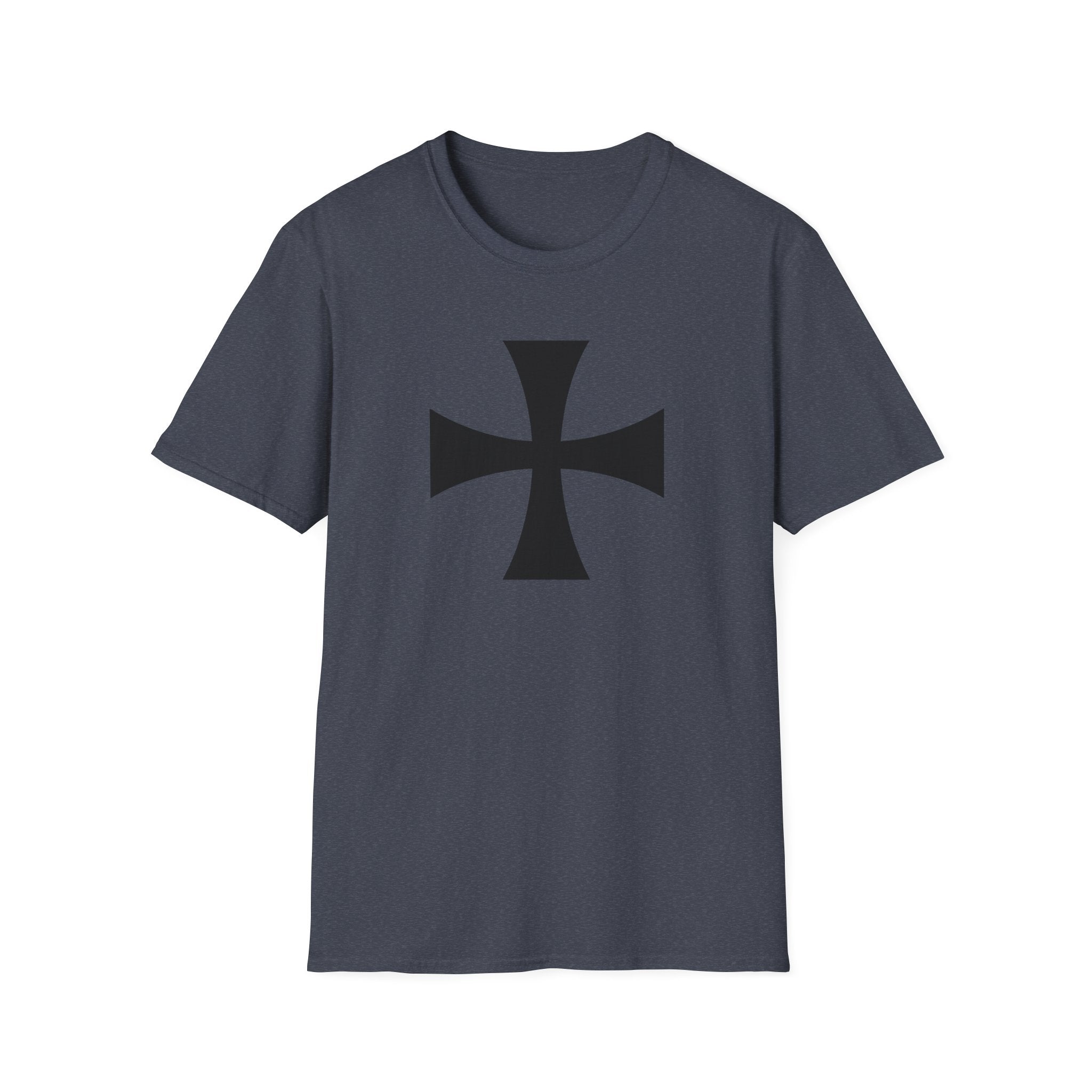Teutonic Cross Black Design Softstyle Cotton T-Shirt