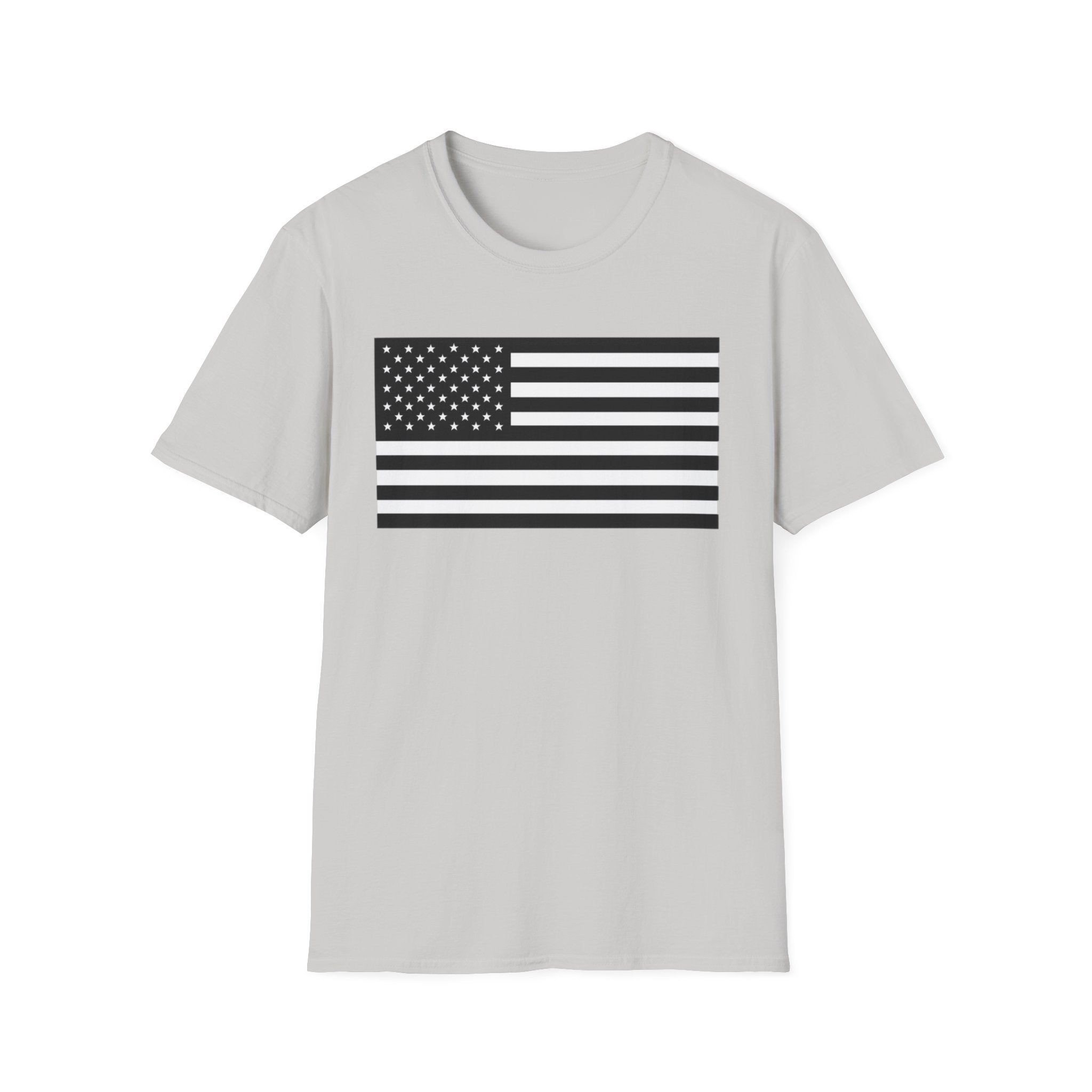 Black and White American Flag Softstyle Cotton Shirt T-Shirt