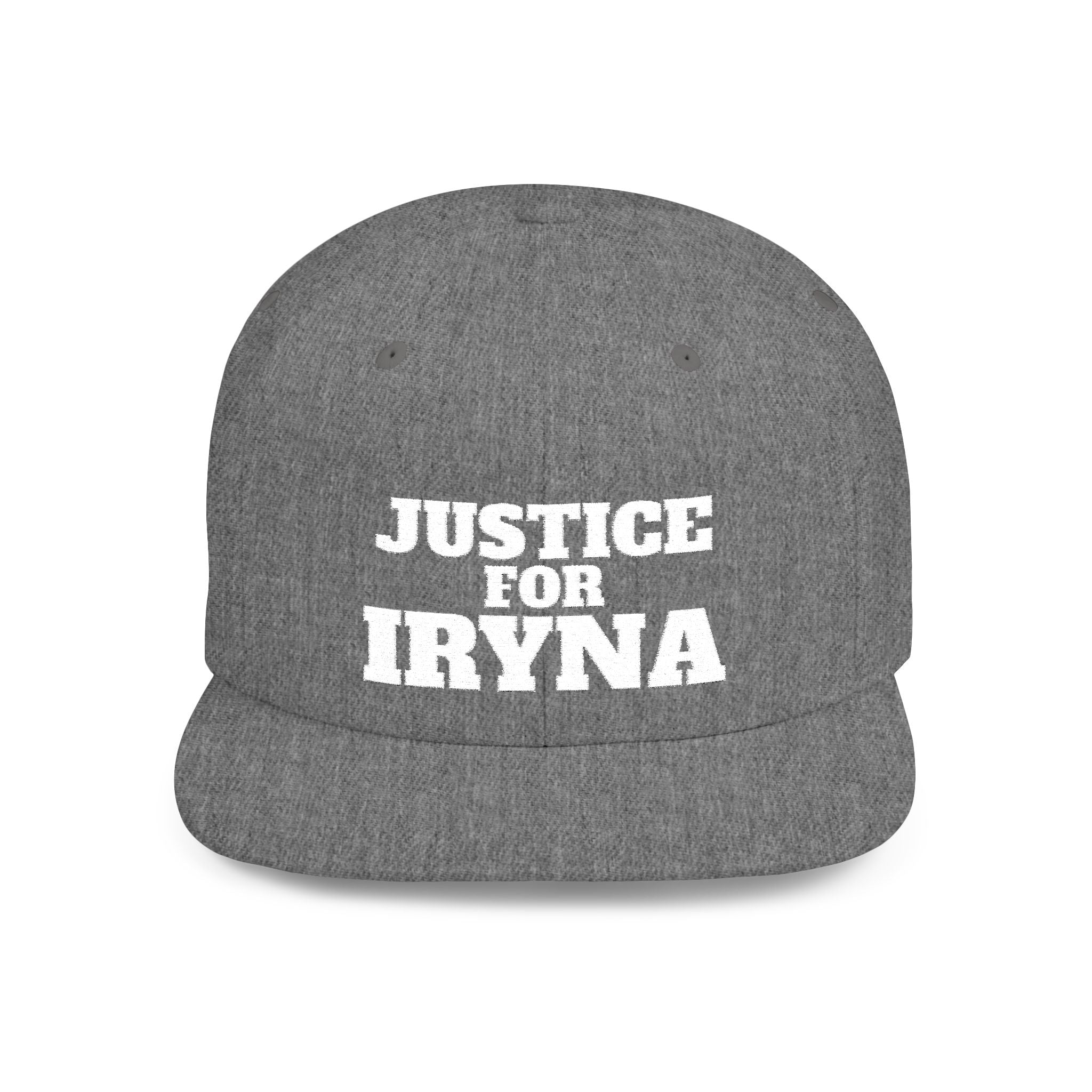 Justice for Iryna Flat Bill Snapback Hat, Statement Cap,
