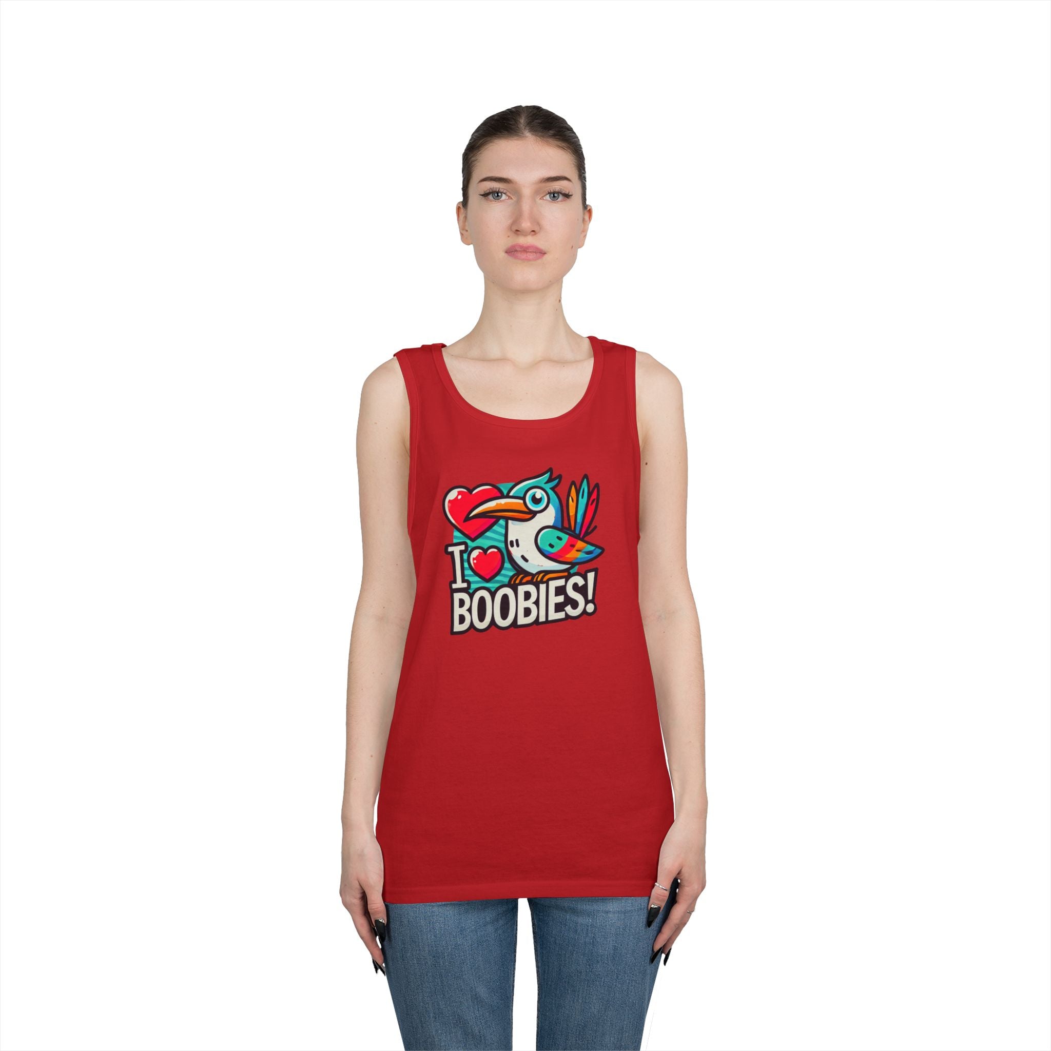Funny 'I Love Boobies!' Boobie Bird Unisex Heavy Cotton Tank Top