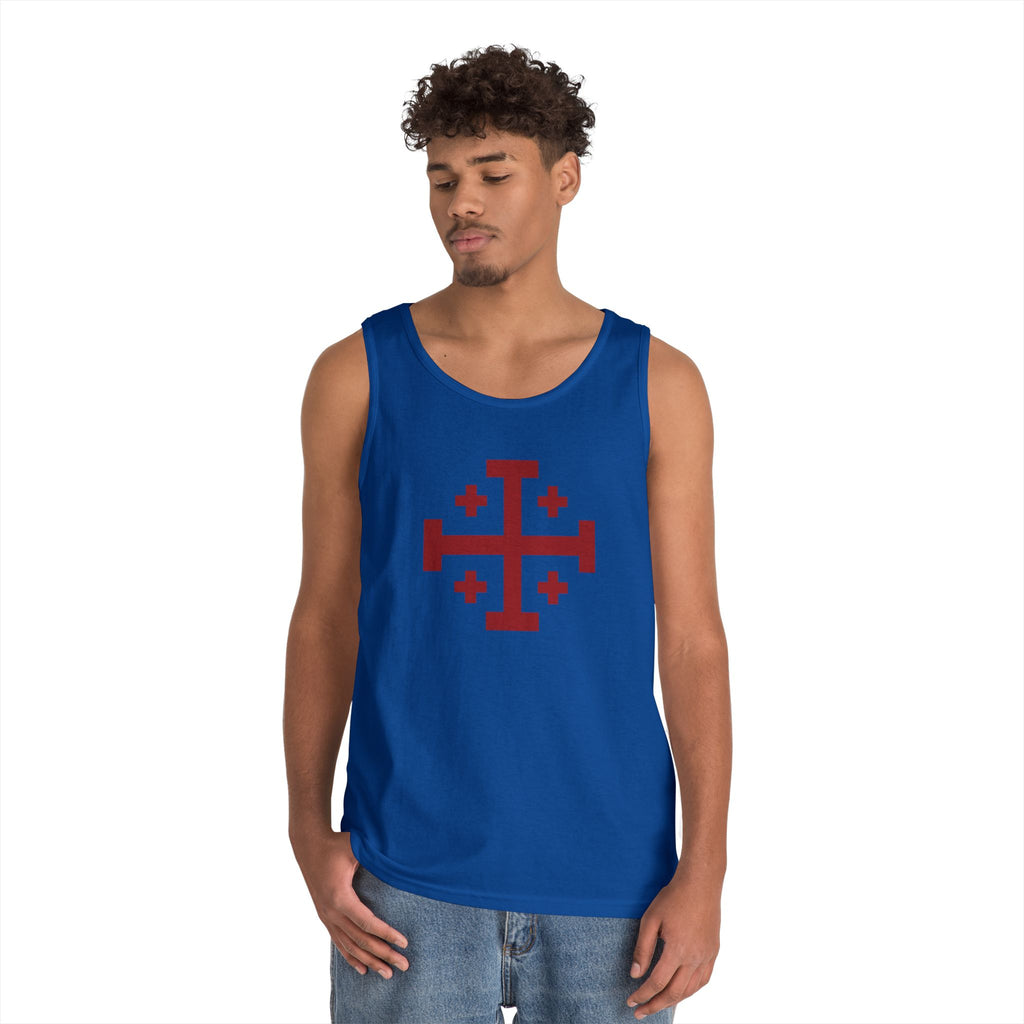 Cross of Jerusalem Red Unisex Heavy Cotton Tank Top