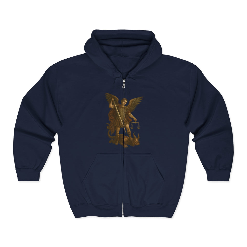 Michael The Arch Angel (Image Only) Full Zip Up Hoodie