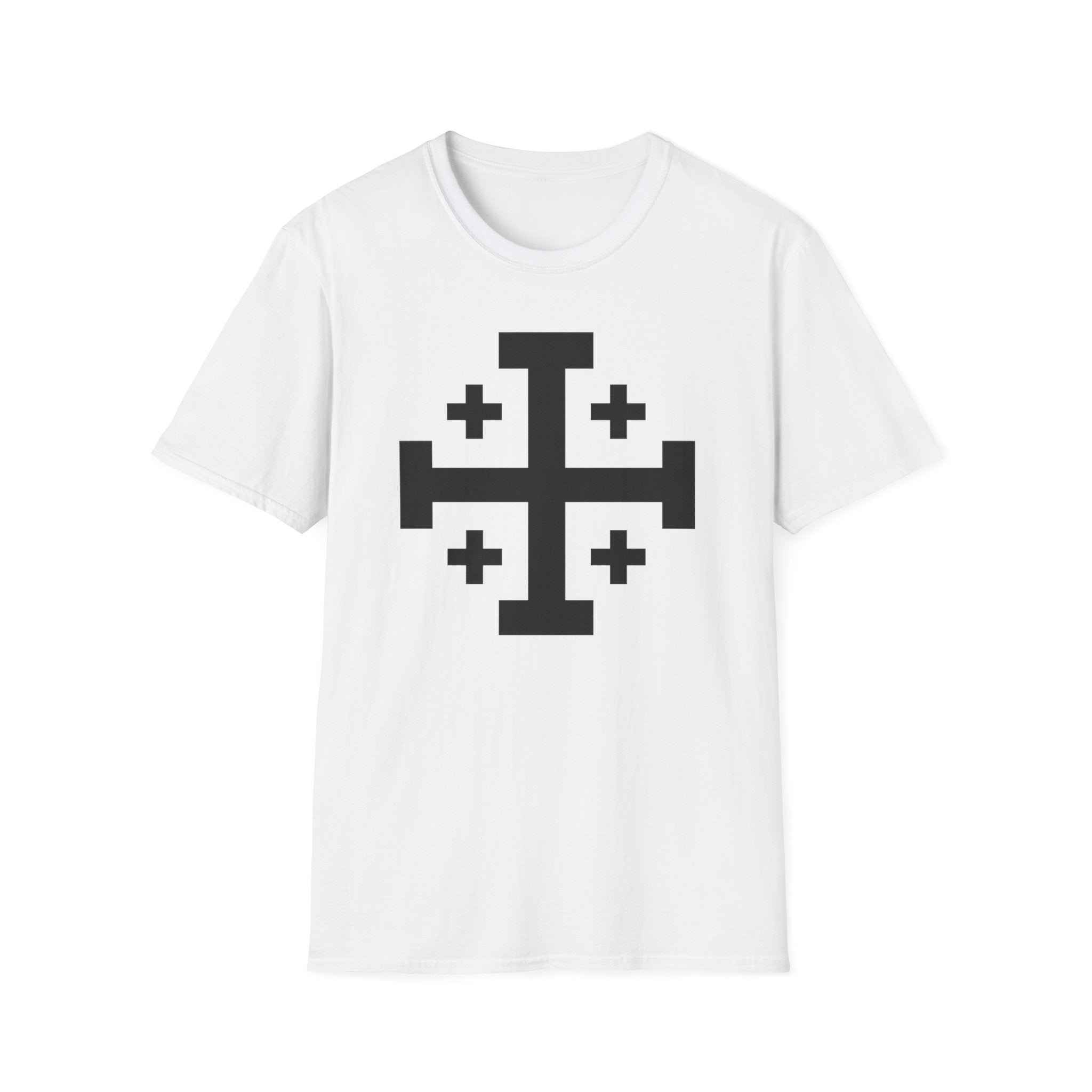 Cross of Jerusalem Black Design Softstyle T-Shirt