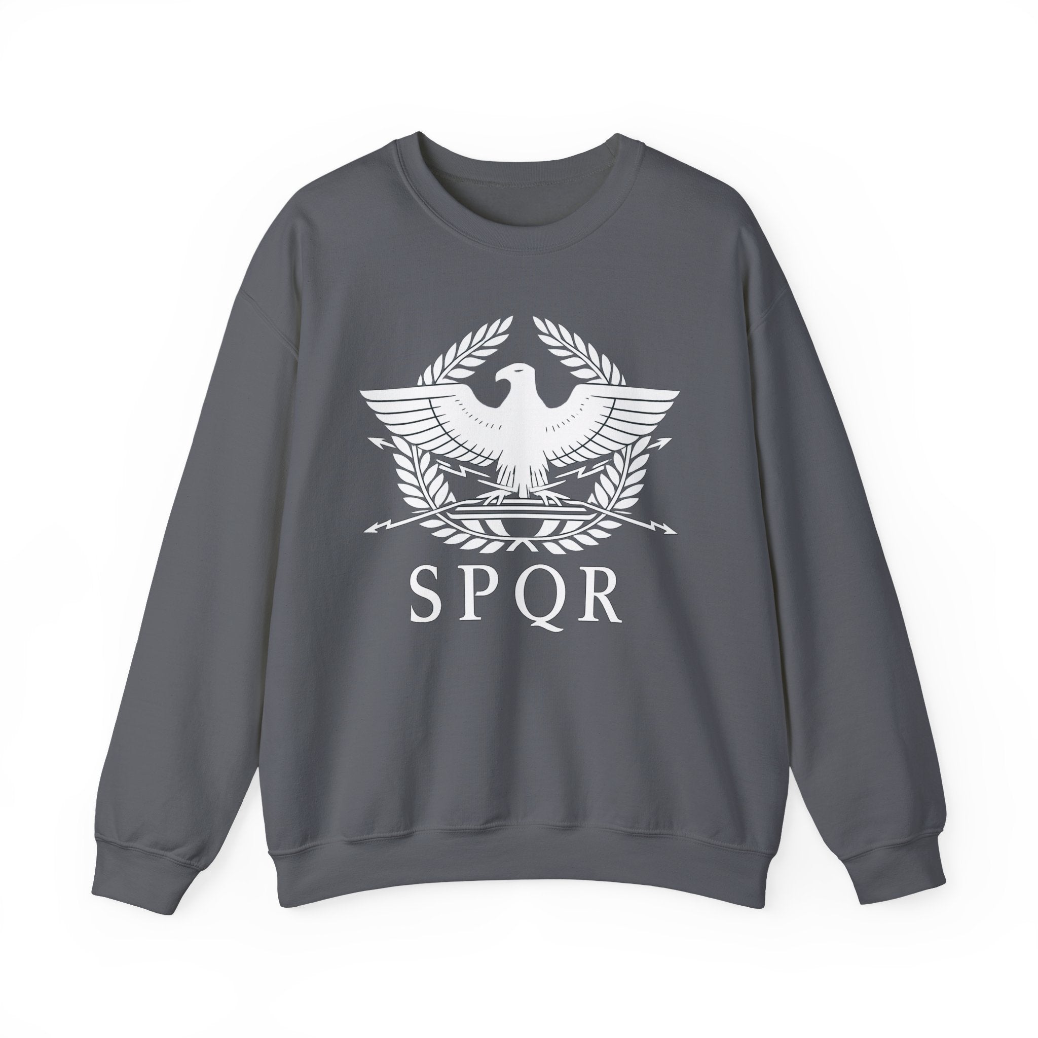 SPQR Roman Eagle White Design Crewneck Sweatshirt