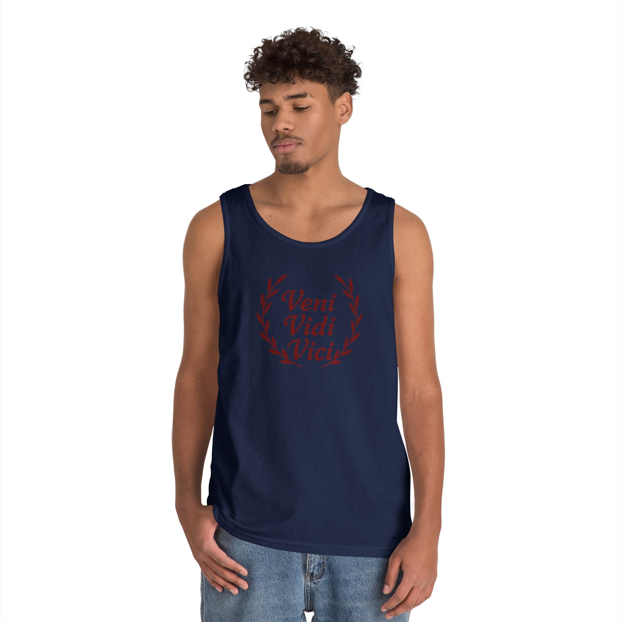Veni Vidi Vici Red Design Unisex Heavy Cotton Tank Top