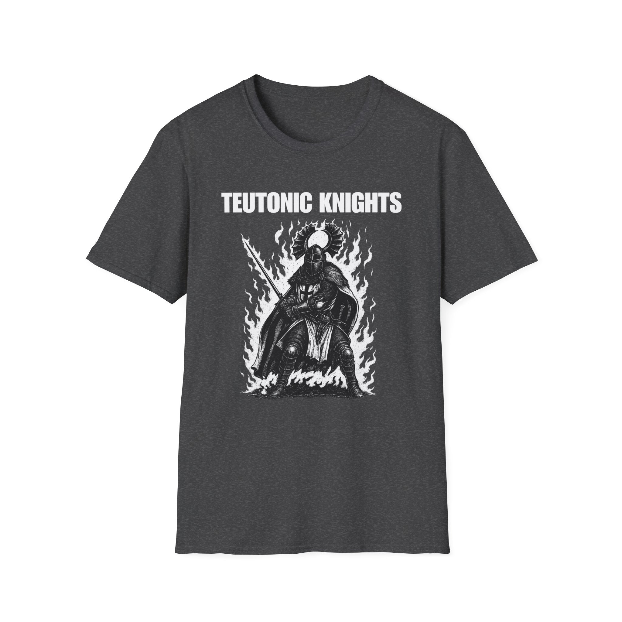 Teutonic Knight With Aura and "Teutonic Knights" Text Soft Style Cotton Shirt T-Shirt