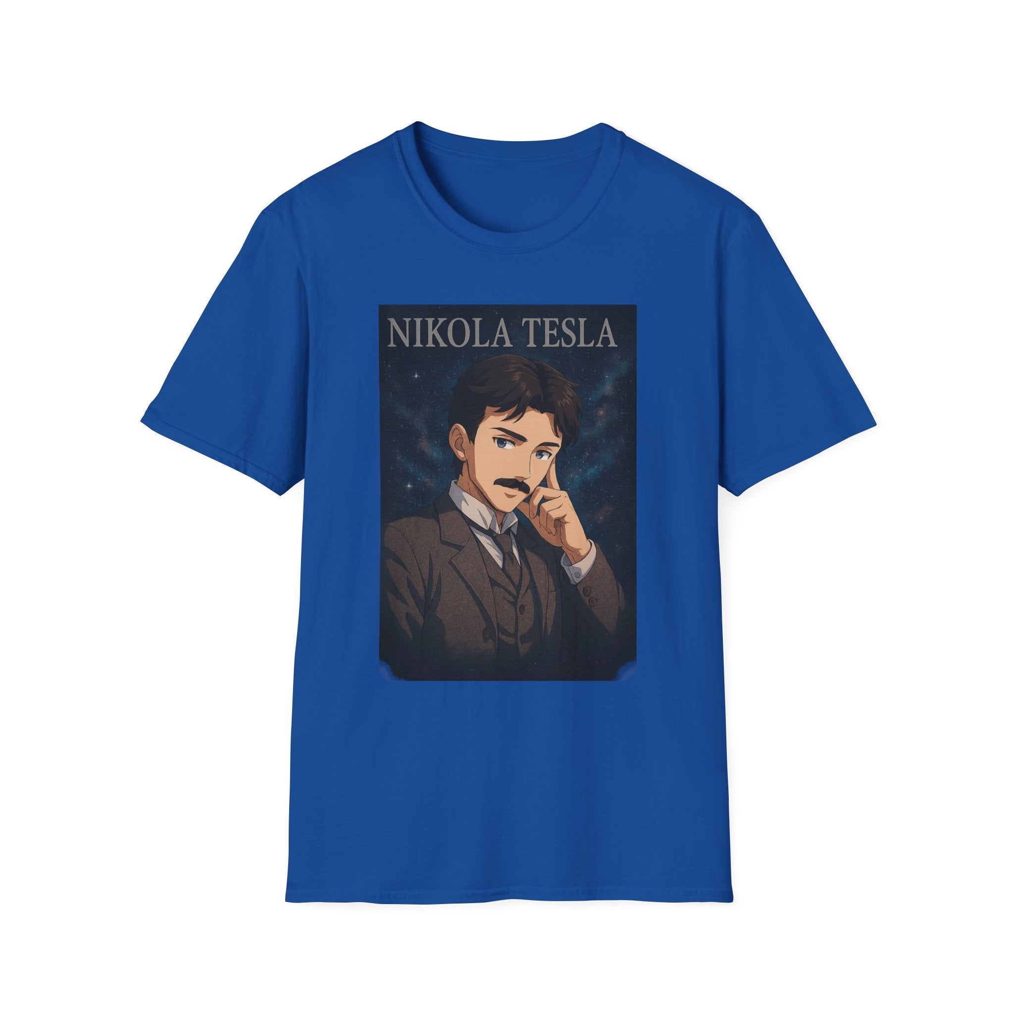 Nikola Tesla Historic Figure Graphic T-Shirt | Unisex Softstyle Tee, Science Gift, Nerd Apparel, Inspirational Clothing, Vintage Style Shirt