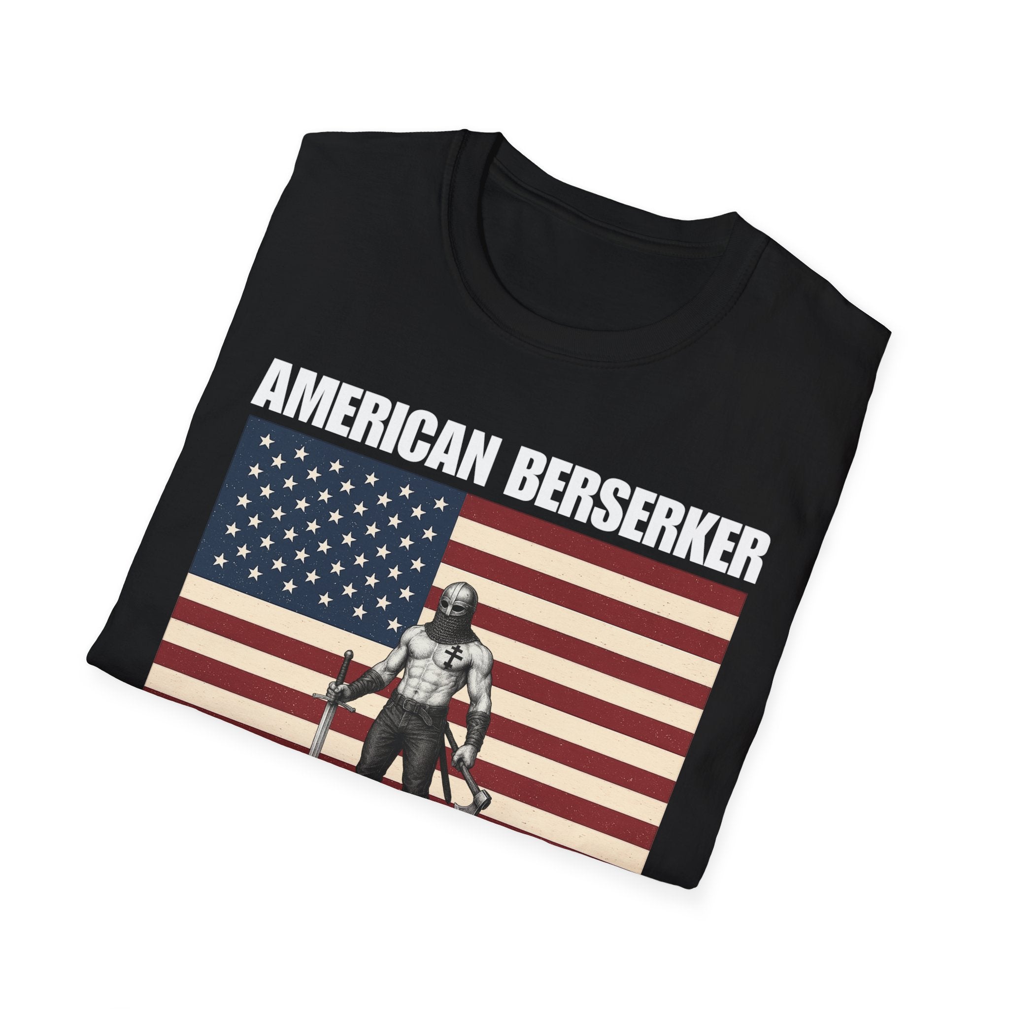 Bold American Berserker Graphic Softstyle Cotton T-Shirt