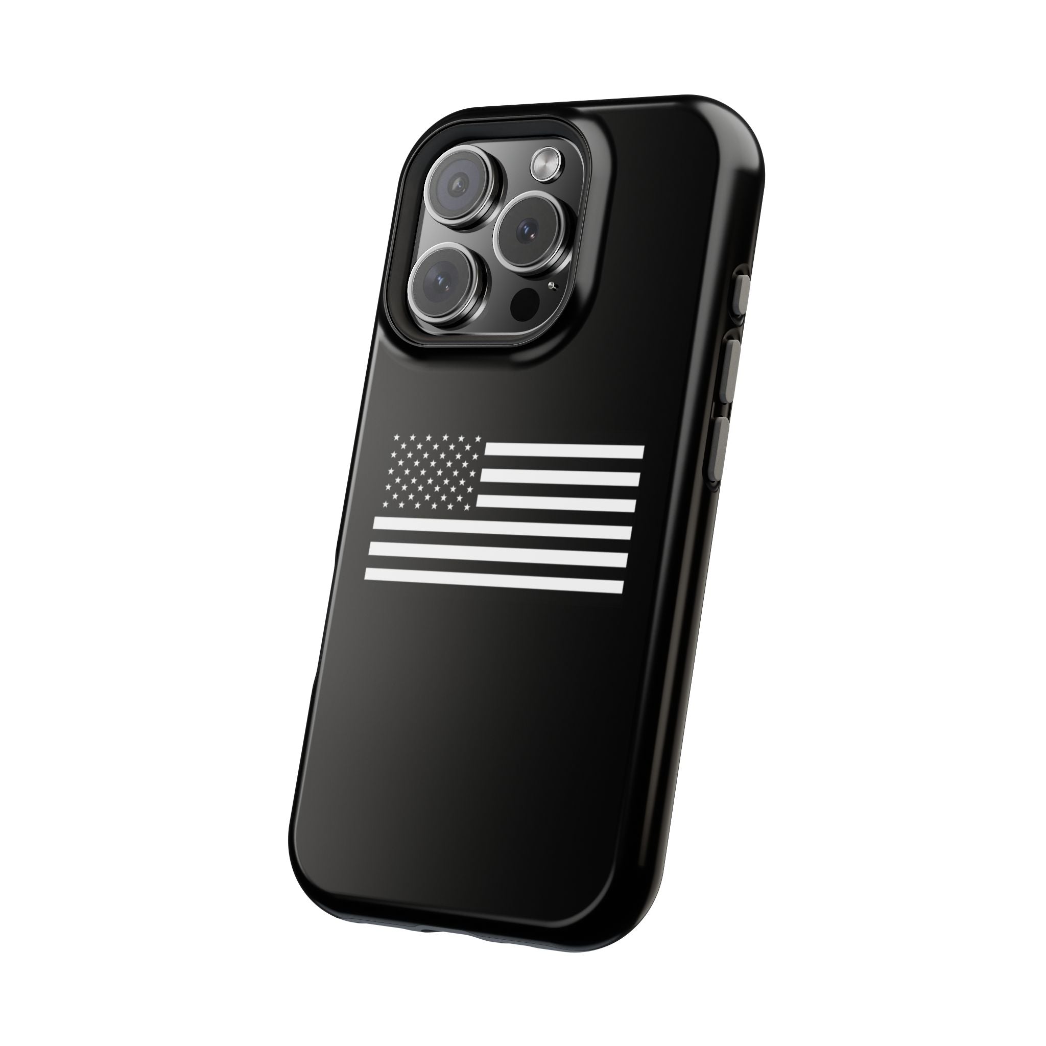 Black and White American Flag Magnetic Impact-Resistant Cases