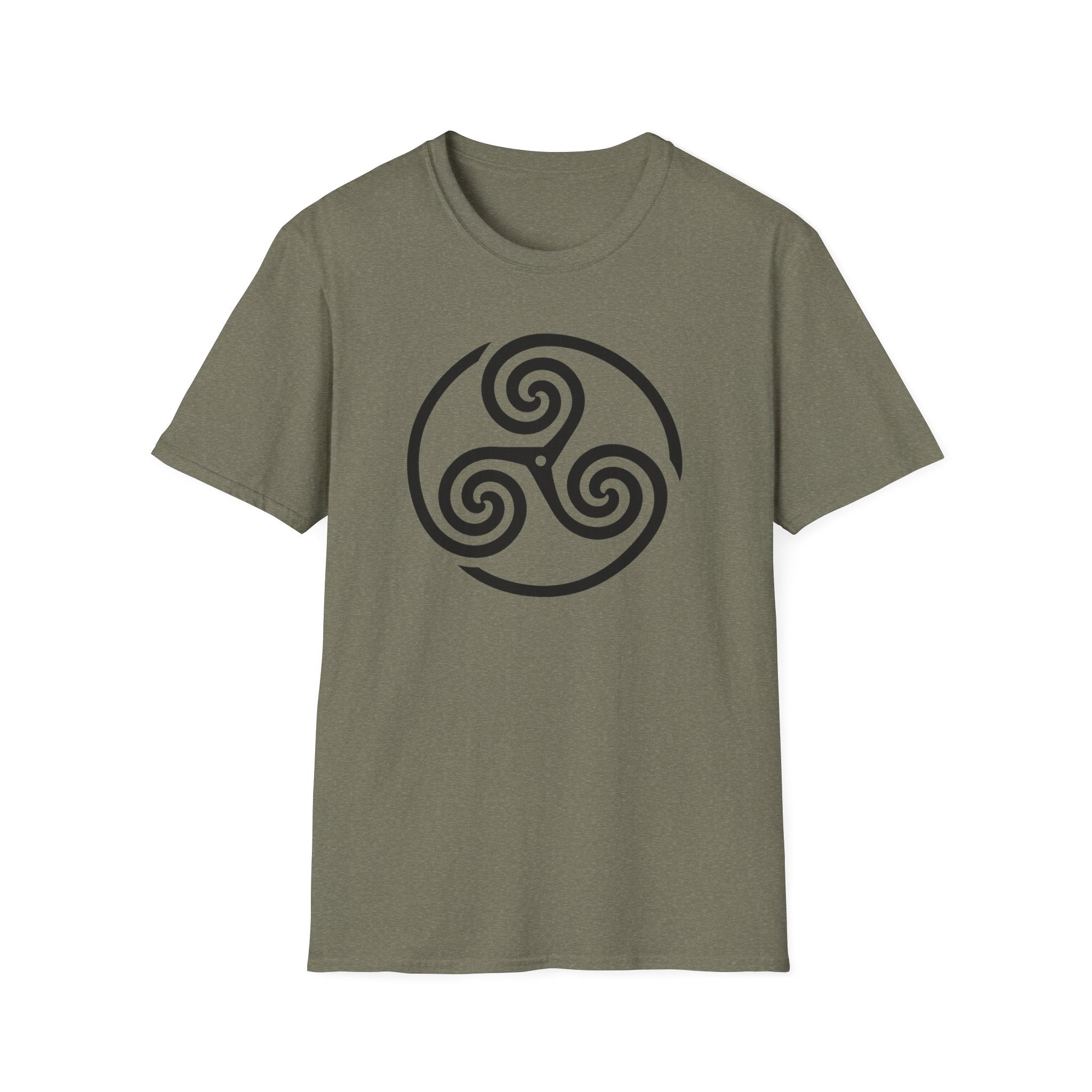 Celtic Spiral Triskele Symbol Alt Black Design Softstyle T-Shirt